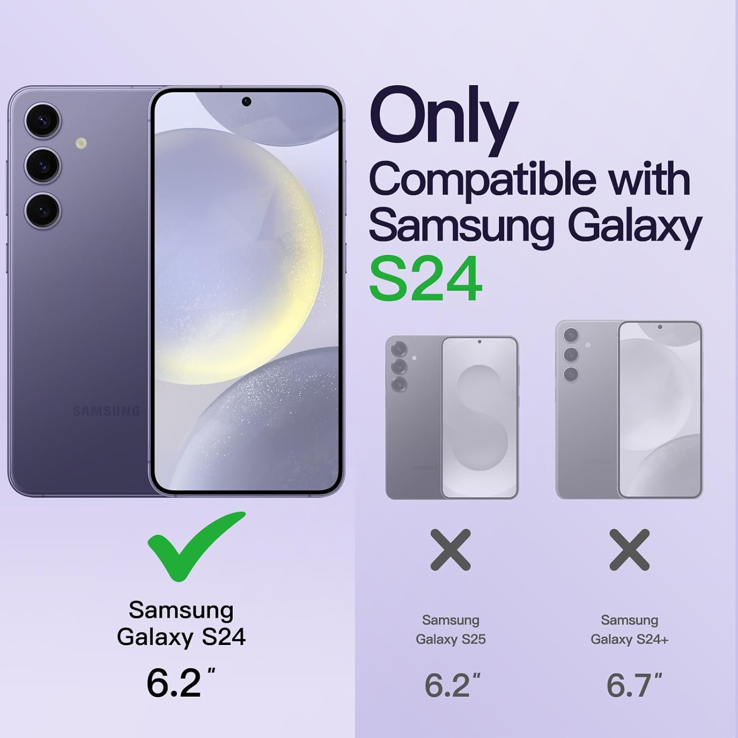 Jetech Soft Clear Case for Samsung Galaxy S24 6.2-Inch, Camera Lens Full Protection, Compatible with Magsafe Wireless Charging, Shockproof Electroplated TPU Phone Cover (Cobalt Violet) image number 4