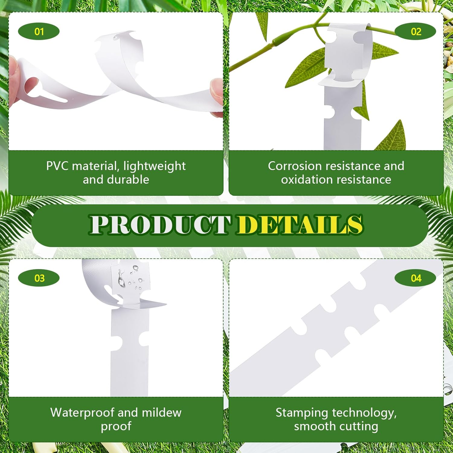 Flutesan 500 Pcs White Garden Plant Tags 8 Inch Nursery Garden Labels 2 X 20 Cm Plastic Tree Labels Wrap around Hanging Tags, Large Writing Surface, Waterproof and Reusable