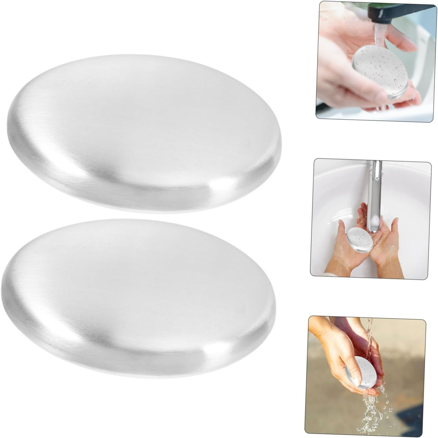 MINAOLULUS 2Pcs Metal Soap Bars Stainless Steel Odor Remover Fish Smell Kitchen Odor Absorber Soap for Home image number 6