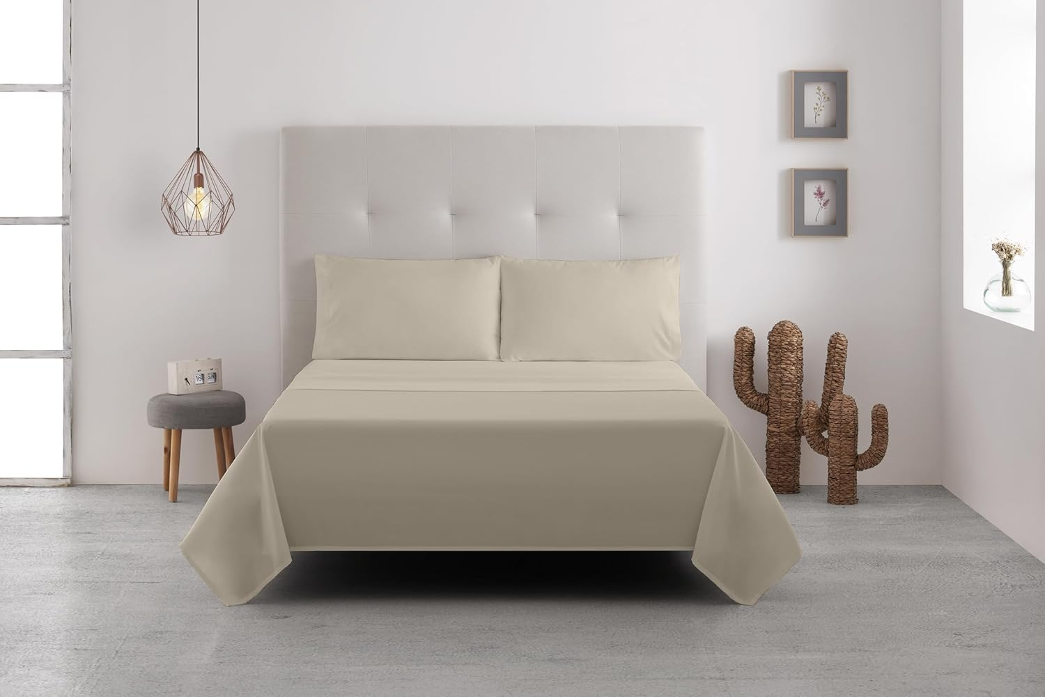 Degrees Home - Premium Bedding Set 140 X 200 &ndash; 4 Pieces &ndash; Flat Sheet 140 X 200 Cm &ndash; Fitted Sheet 140 X 200 Cm Adjustable &ndash; 2 Pillowcases 70 X 50 Cm image number 7