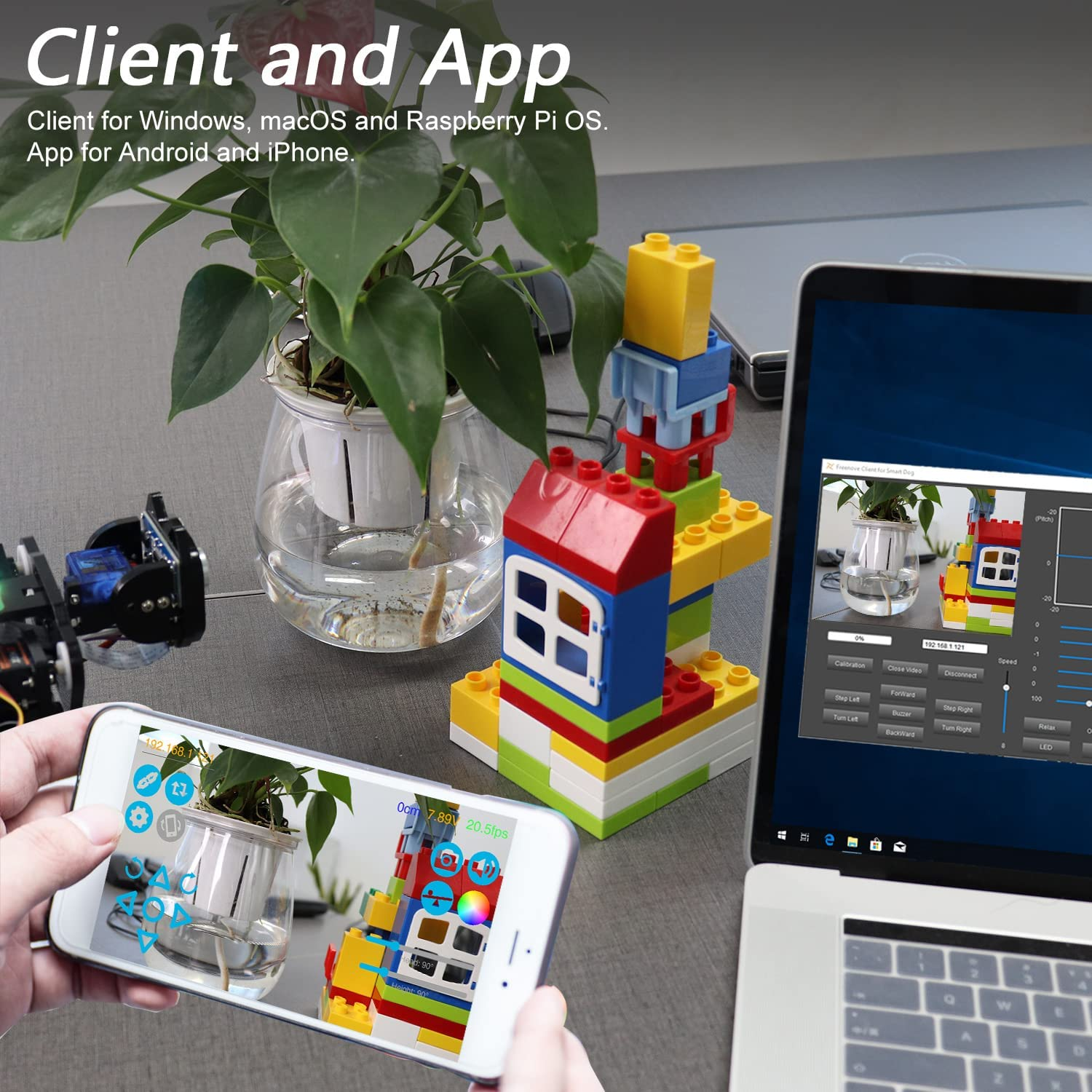 Freenove Robot Dog Kit for Raspberry Pi 5 4 B 3 B+ Zero 2 W, Walking, Self Balancing, Face Recognition, Ball Tracing, Ultrasonic Ranging, App Control, Camera, Servo (Raspberry Pi NOT Included) image number 4