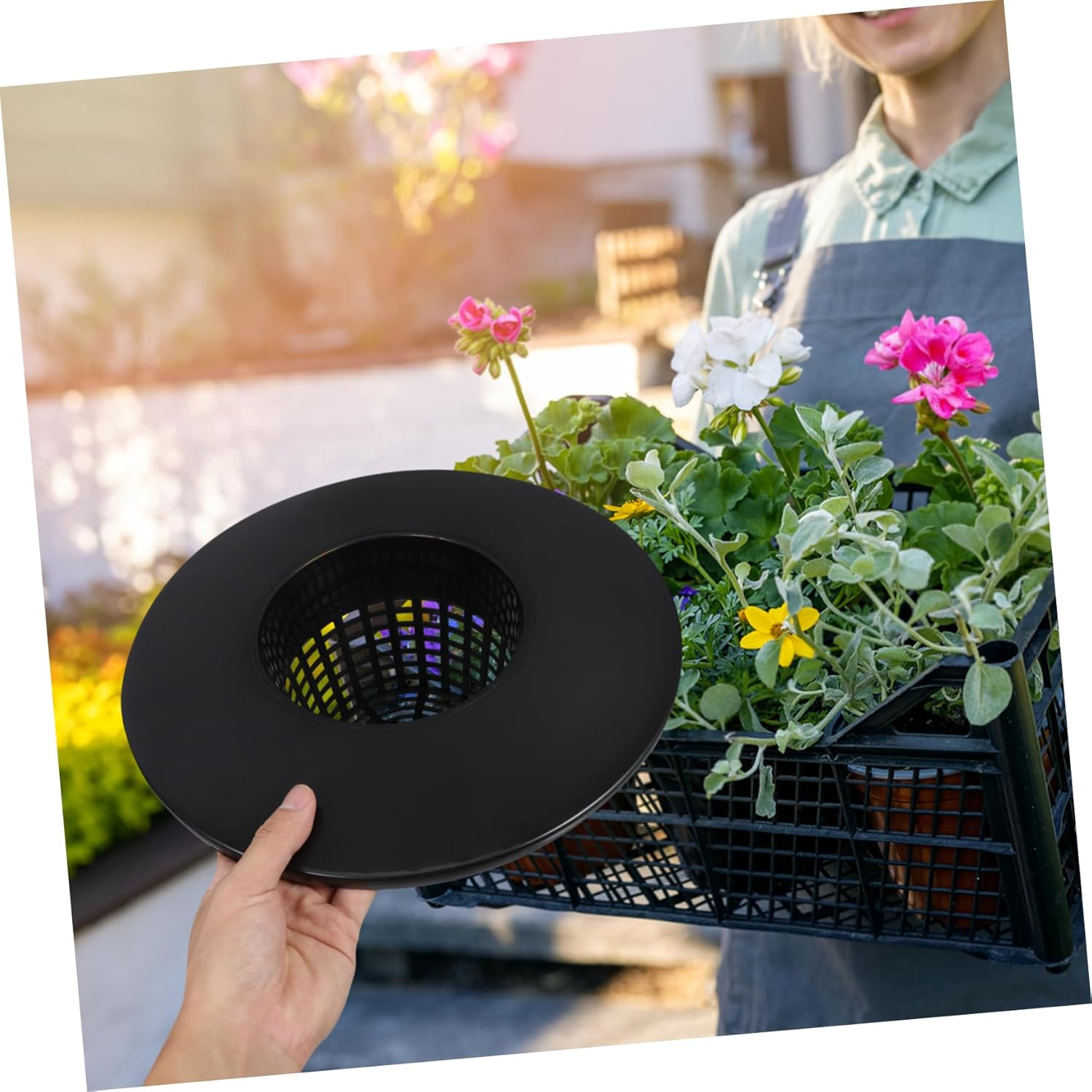 ROMISBABA Thick Mesh Hydroponic Net Pot Breathable Plastic Planting Basket for Vegetables Flowers and Orchids for Indoor and Outdoor Gardening Enhanced Root Aeration and Drainage image number 3