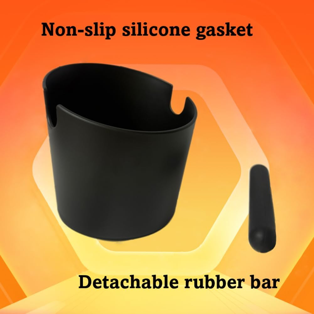 Coffee Grounds Powder Bucket Large Capacity Coffee Knock Box 5Inch Shock-Absorbent Durable Barista Style Espresso Knock Bin Coffee Dump Bin Coffee Grounds Container Knock Box Black image number 2