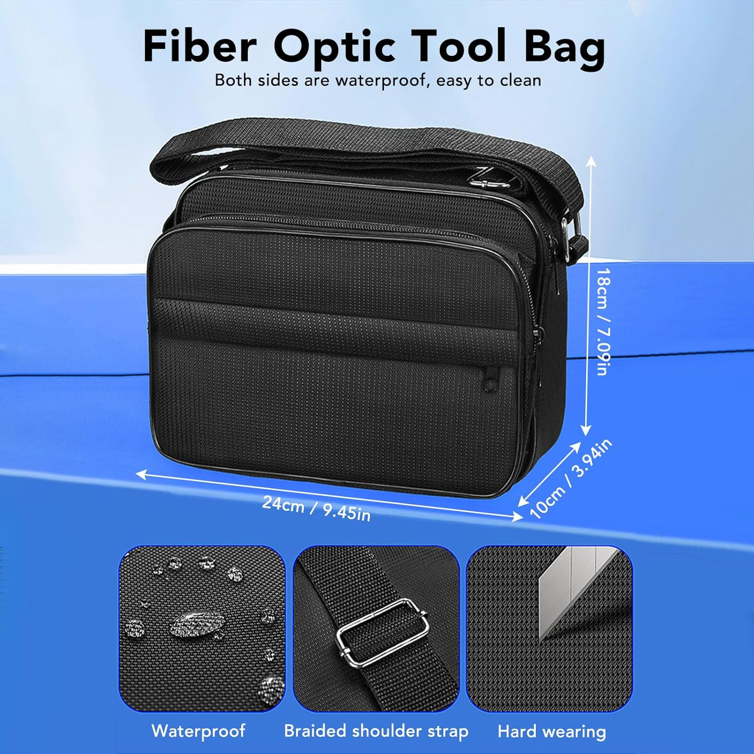 24 Pieces Fiber Optic Tool Kit, Optical Power Meter, Visual Fault Locator, Cable Stripper, Shears, Cleaver, Pliers, Case, Alcohol Bottle, AUA D7, 30Mw, for Fiber Termination image number 3