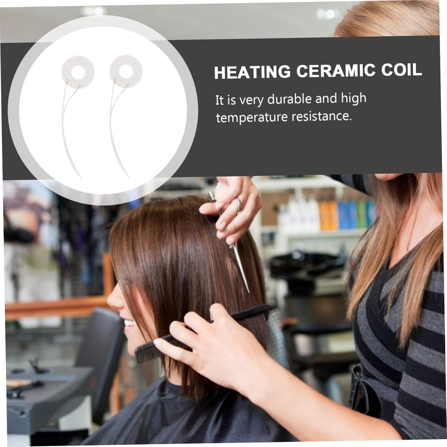 Baluue 6Pcs Ceramic Heating Coil for Hairdressing High Temperature Resistant Replacement Parts Easy to Install Styling Tool Compatible Household Appliances image number 3