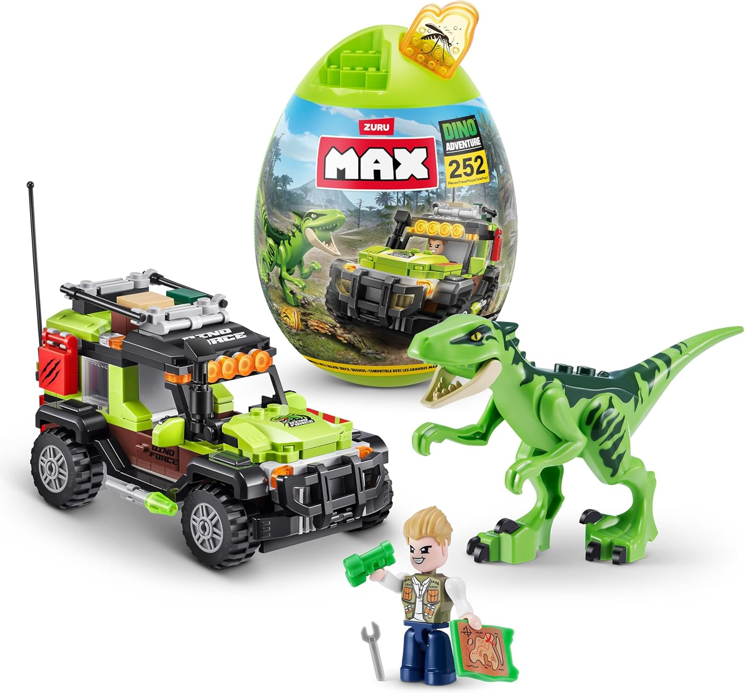 ZURU MAX Build Dino Escape Egg Capsule 252 Bricks image number 6