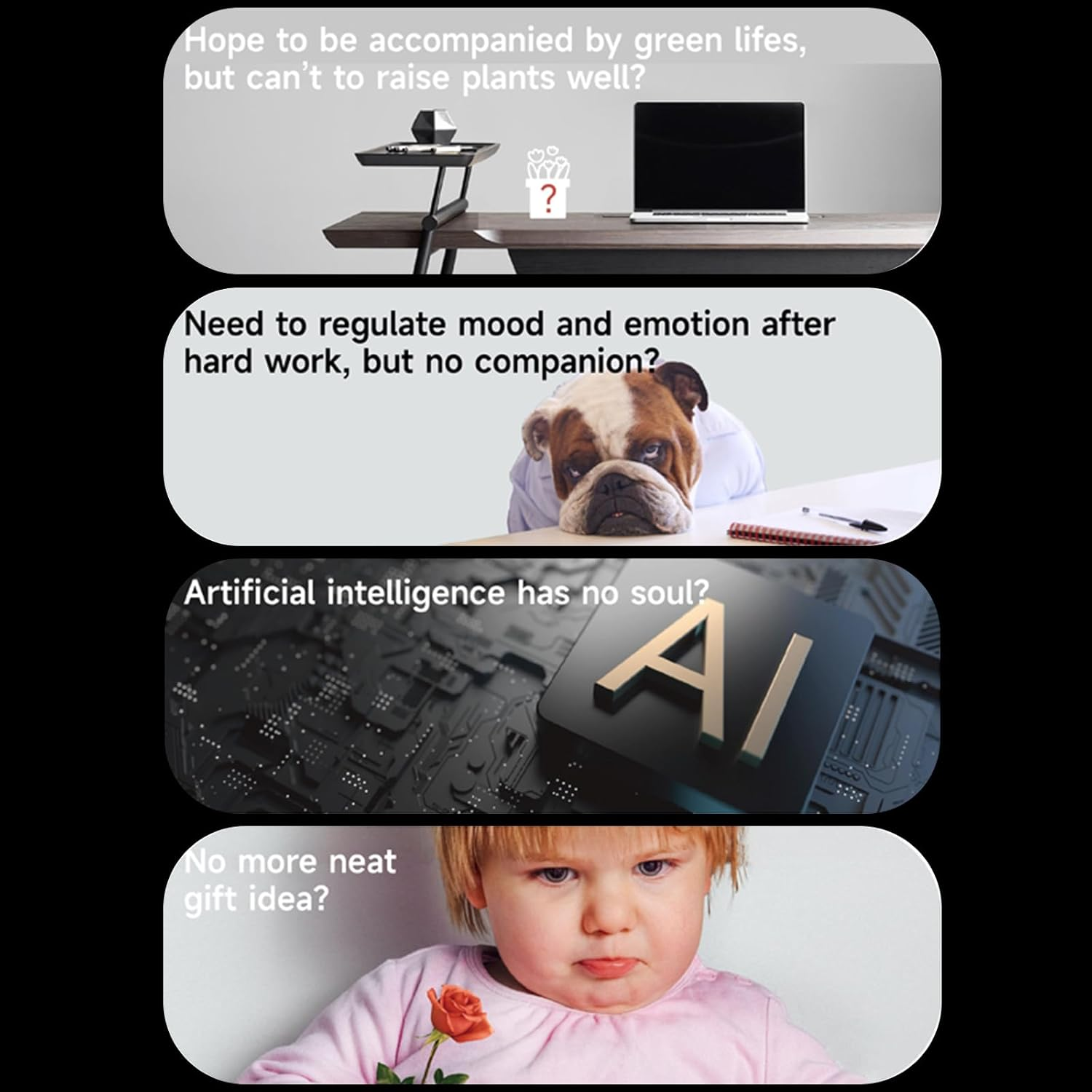 Intelligent Flower Pot, Electronic Bud, Maintenance Plant Assistant, Fun Interactive Flower Pot, Indoor Green Planting Monitoring, LCD Screen Display, Cell Phone APP Connection (White) - Pink image number 3