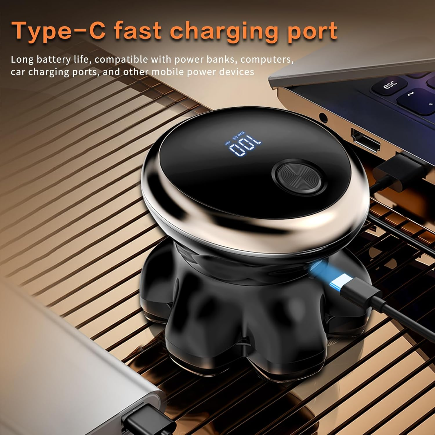 Head Shavers for Bald Men - Yinicare 7D Mens Razors for Shaving Electric Led Display Wet & Dry Bald Head Shaver Ipx6 Waterproof Shaver Type-C Charging image number 5