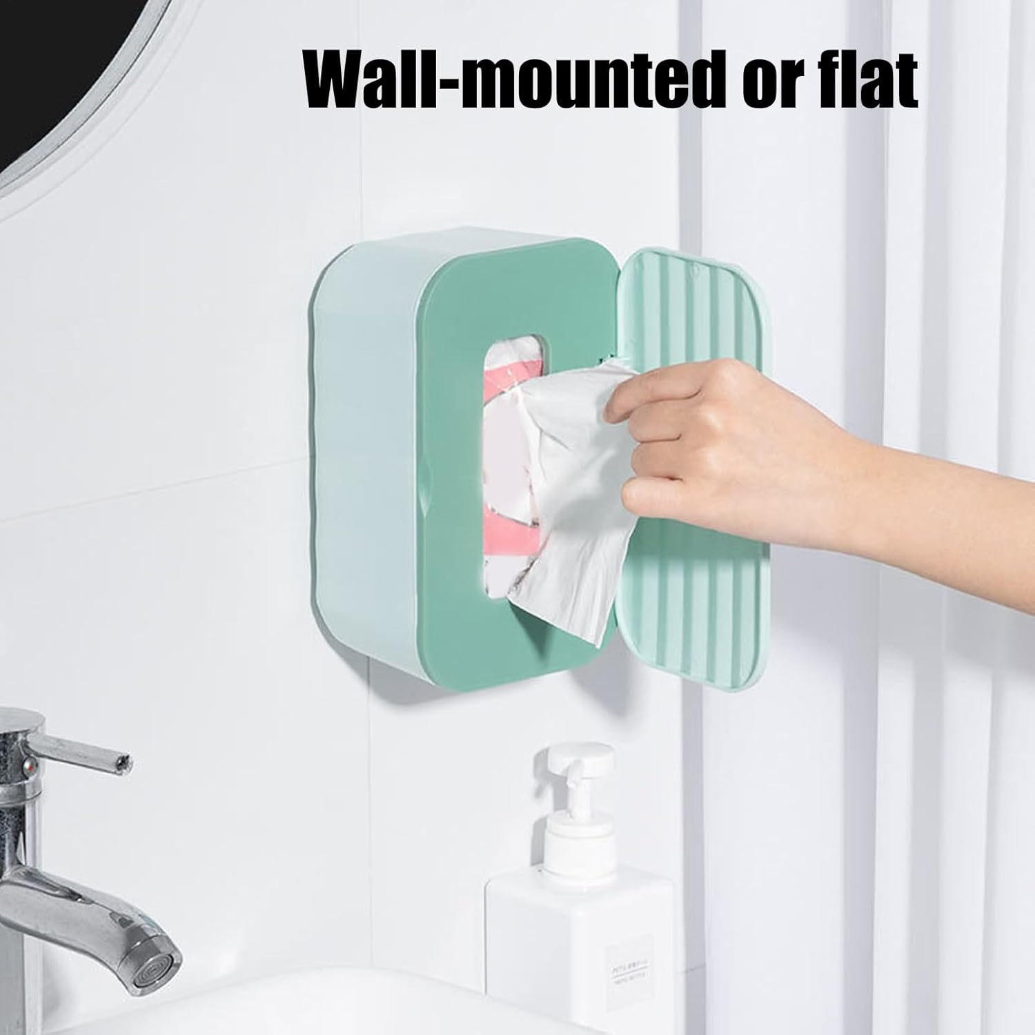 Baby Wipes Dispenser,Case for Toilet Tissue Paper | Sealable Multifunctional Dustproof Wipes Dispenser for Nursery Car Makeup Kitchen Toilet Diaper Travel Bathroom Table - Green image number 2