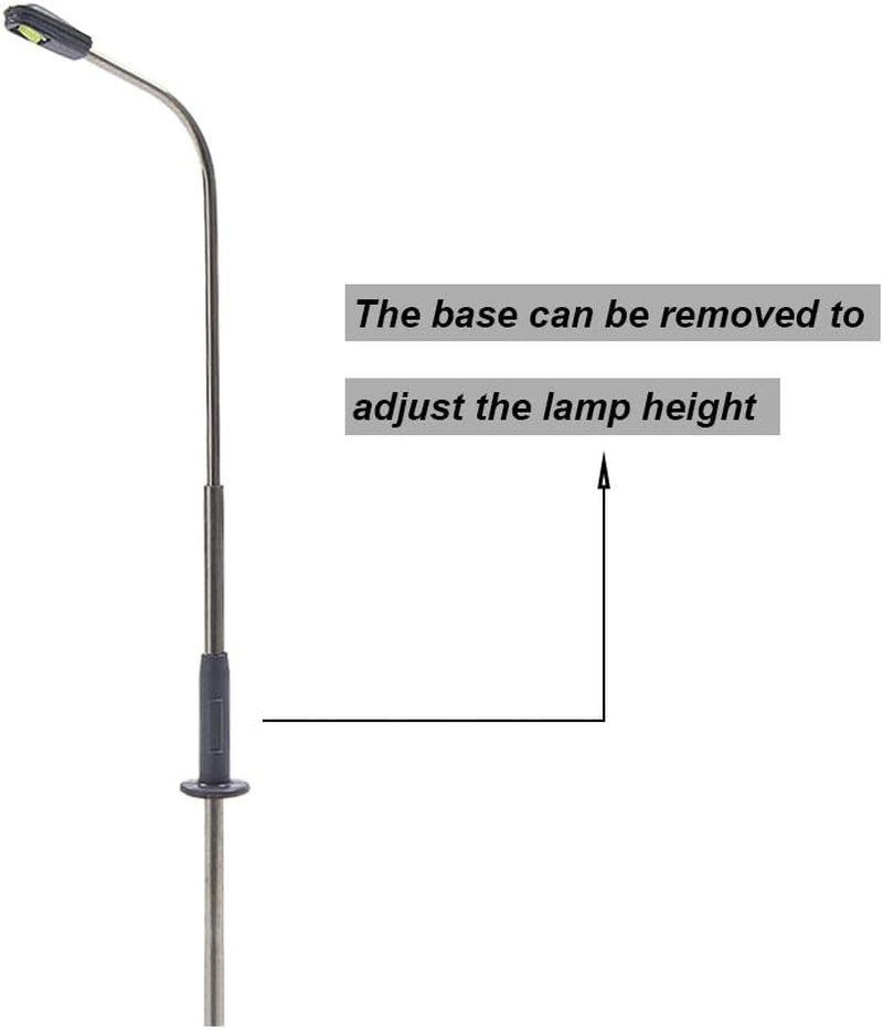 10Pcs Model Railway Train Lamp Post Street Warm White Lights HO TT Scale Leds New LQS07WM image number 2