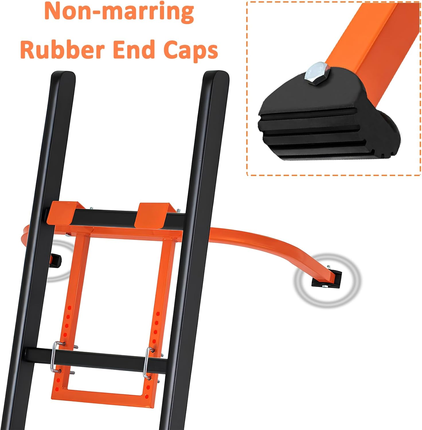 Ladder Stabilizer, Heavy Duty Steel Ladder Roof Hook Ladder Stabilizer with Wing Span/Wall Extension Accessory, Secure and Stable Ladder Standoff Arms for Roof Gutter with Anti-Slip Rubber Feet - Ladder Stabilizer With Tool Tray image number 5