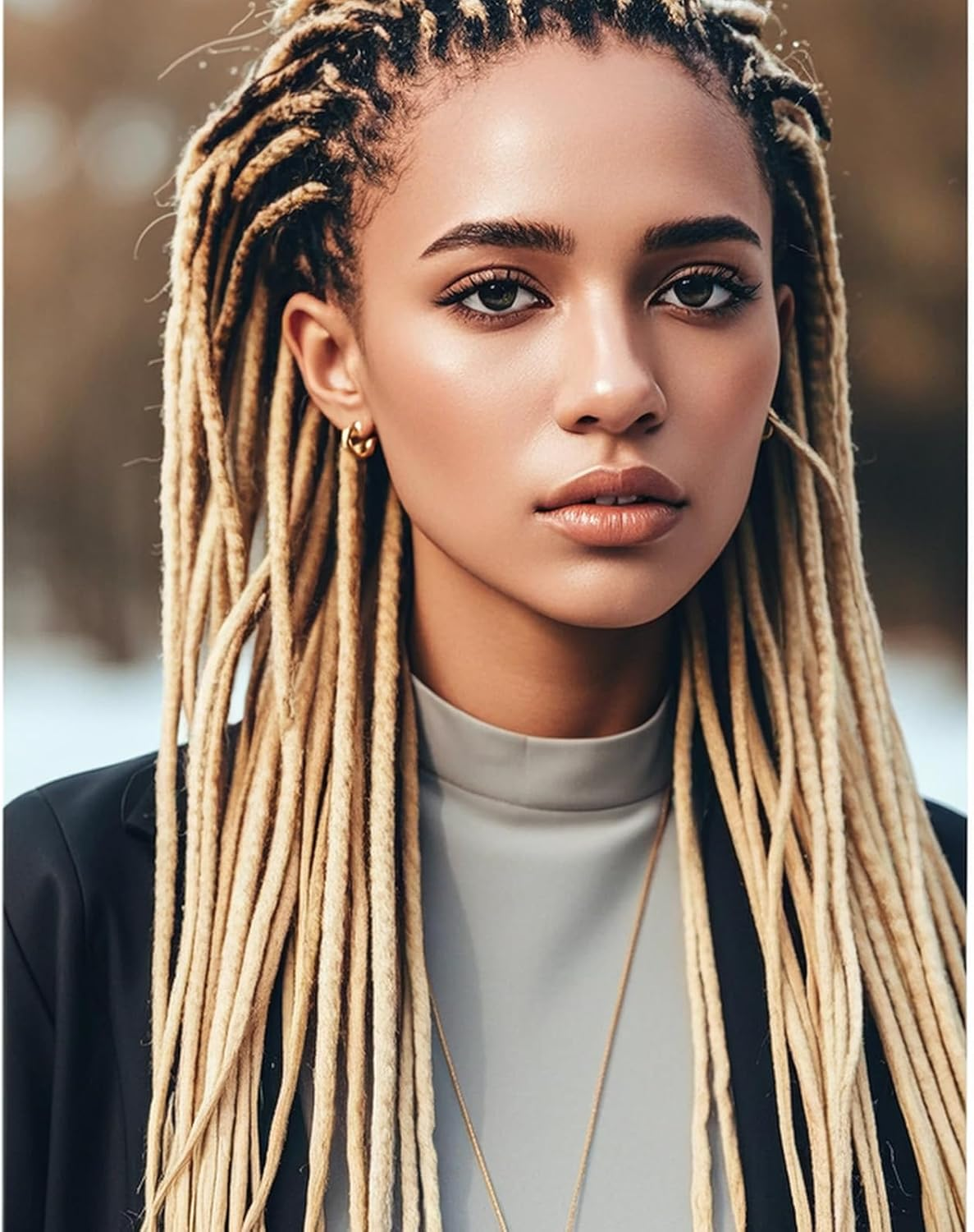 24 Inch Dreadlocks Extensions, Synthetic Hair for Braiding, 15 Strands Handmade Synthetic Wig Dreadlocks, Reggae Crochet Braided Dread Extensions, Hair Extensions for Women
