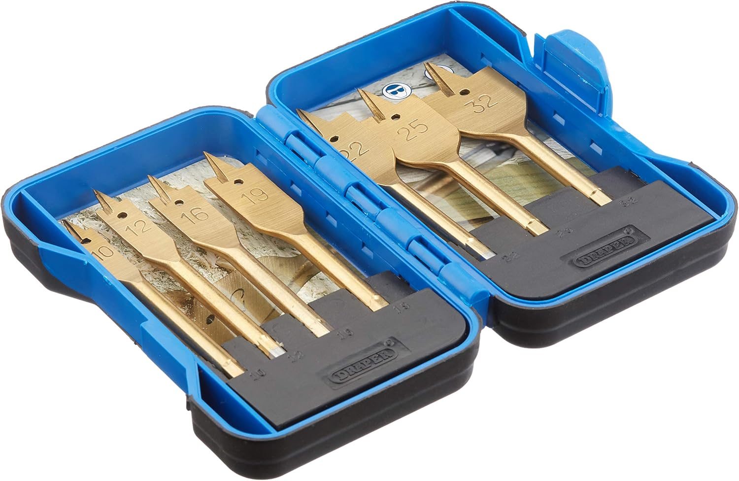 Draper 18560 7Pc Flat Wood Drill Bit Set image number 1