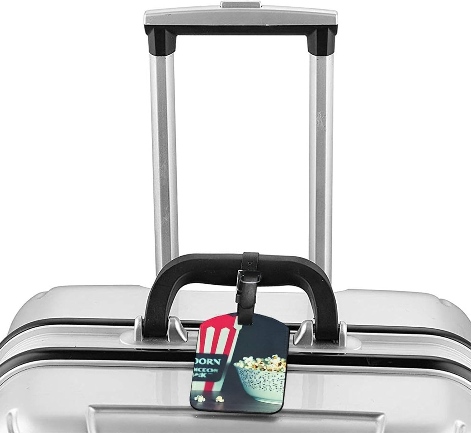 Movie Clapboard and Popcorn Print Elegant Tag Stylish Tag Luggage Tag 4.3 X 2.76 Inch for Suitcases Travel Bags image number 3