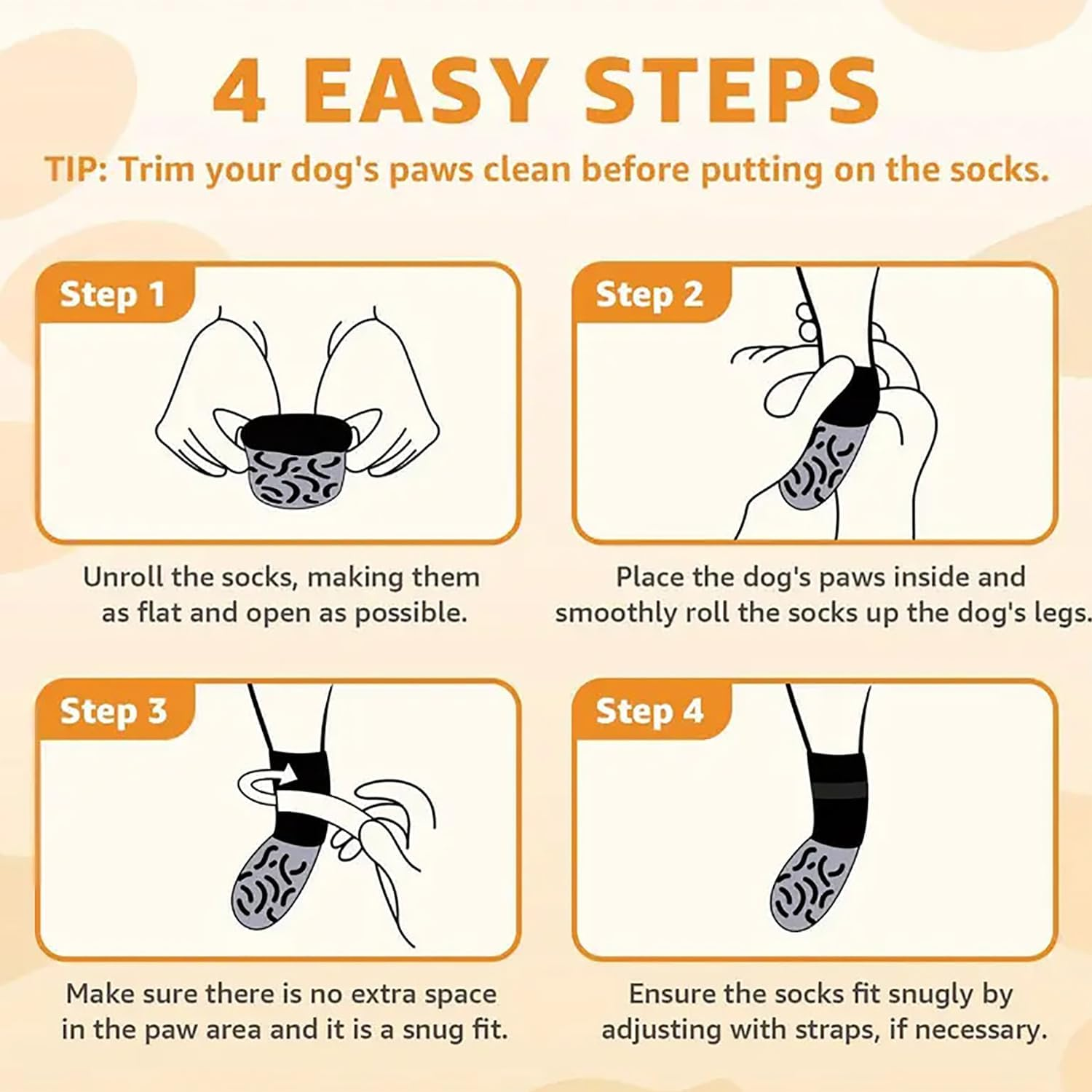 BEANPRECOY Dog Socks to Prevent Licking Paws Non-Slip Dog Socks for Hardwood Floors Comfortable Paw Protectors Booties Shoes for Hot Pavement and Winter Indoor and Outdoor Use image number 2