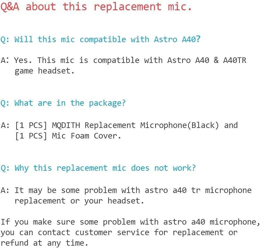 MQDITH Replacement Microphone Compatible with Astro A40 TR Gaming Headset (Black) image number 4