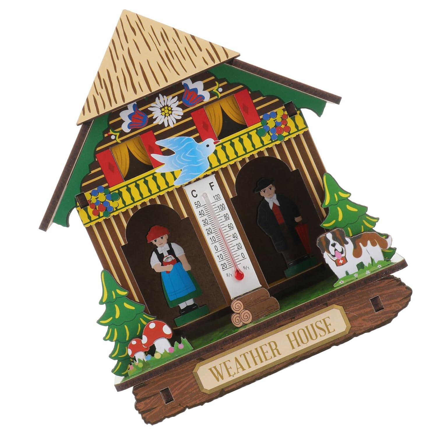 Multifunctional Indoor Thermometer Hygrometer Wall Hanging Weather Station for Home with Temperature Humidity Monitor Design Suitable for Decoration Random Color image number 4