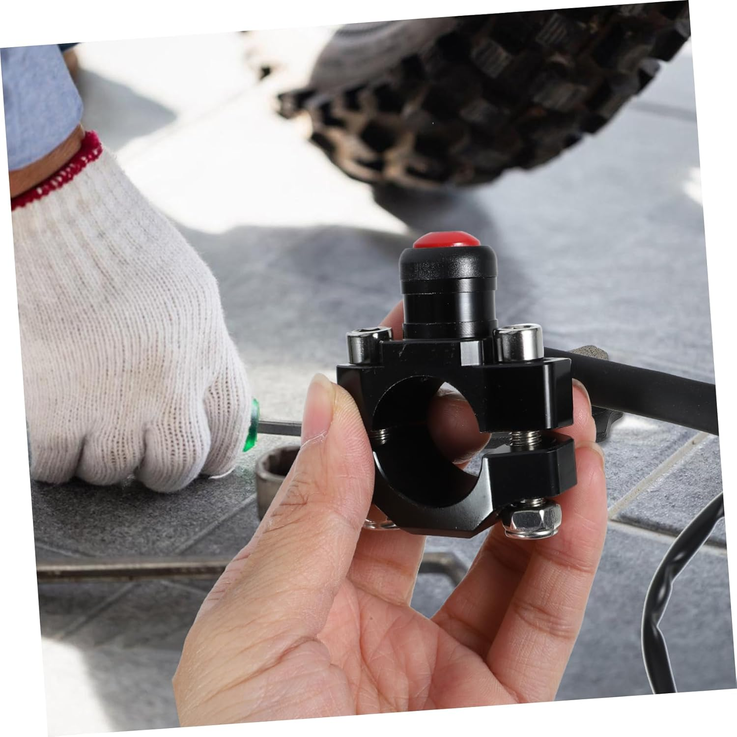 Mikinona Replacement Motorcycle Ignition Coil Switch with Horn Function CNC Start Button for Offroad Motorcycles Durable Reliable for Engine Performance Enhancement - Black image number 5