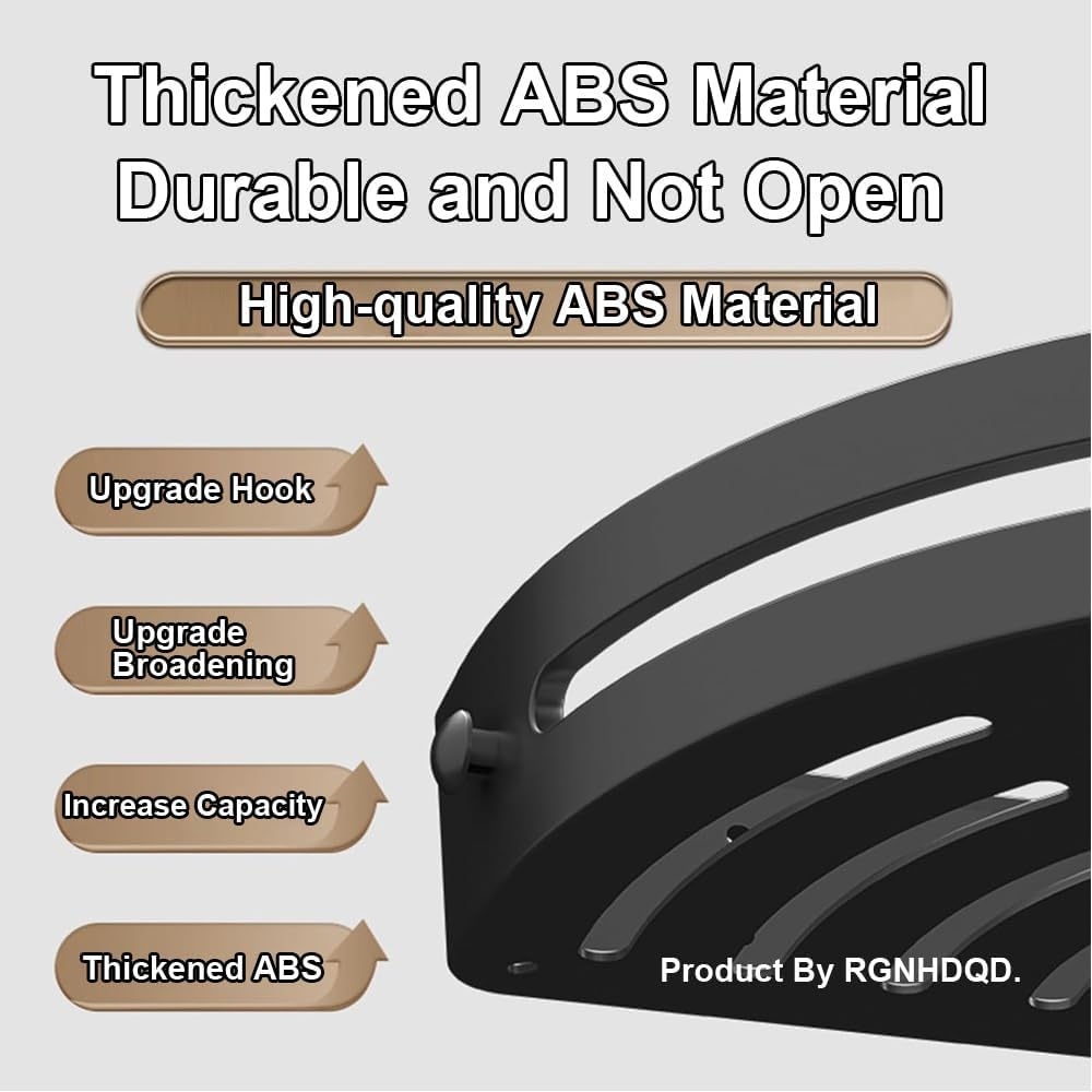 3-Piece Bathroom Shelves Storage Rack Shelf ABS Triangle Shower Caddy &ndash; Heavy Duty, Detachable with 2 Hooks &ndash; Bathroom Shelf for Shower Organization, Holds Shampoo, Conditioner, Razors, Soap image number 6