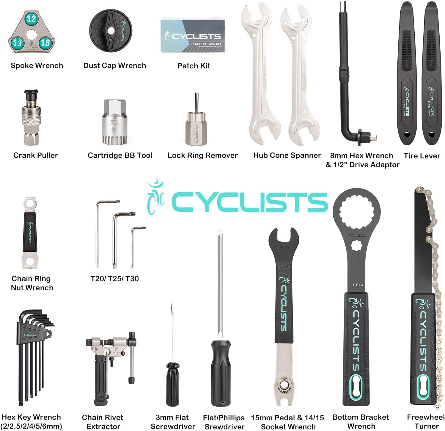 Bike Tool Kit with Storage Case - 22 PCS Bicycle Repair Tool Set Portable Tools Box - Bike Maintenance Tools for Road Bikes and Mountain Bikes image number 1