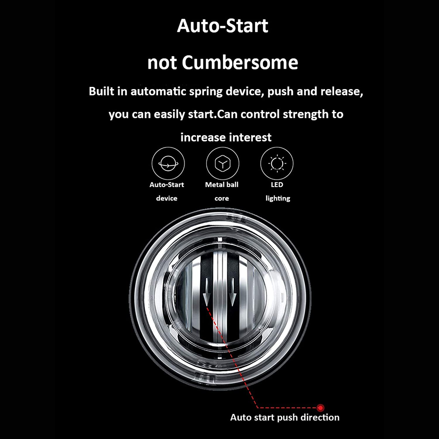 KXEXK Auto-Start Wrist Power Gyroscopic Ball,Hand Grip Strengthener,Strength Trainer Which Can Improve Grip Strength and Protect the Joint