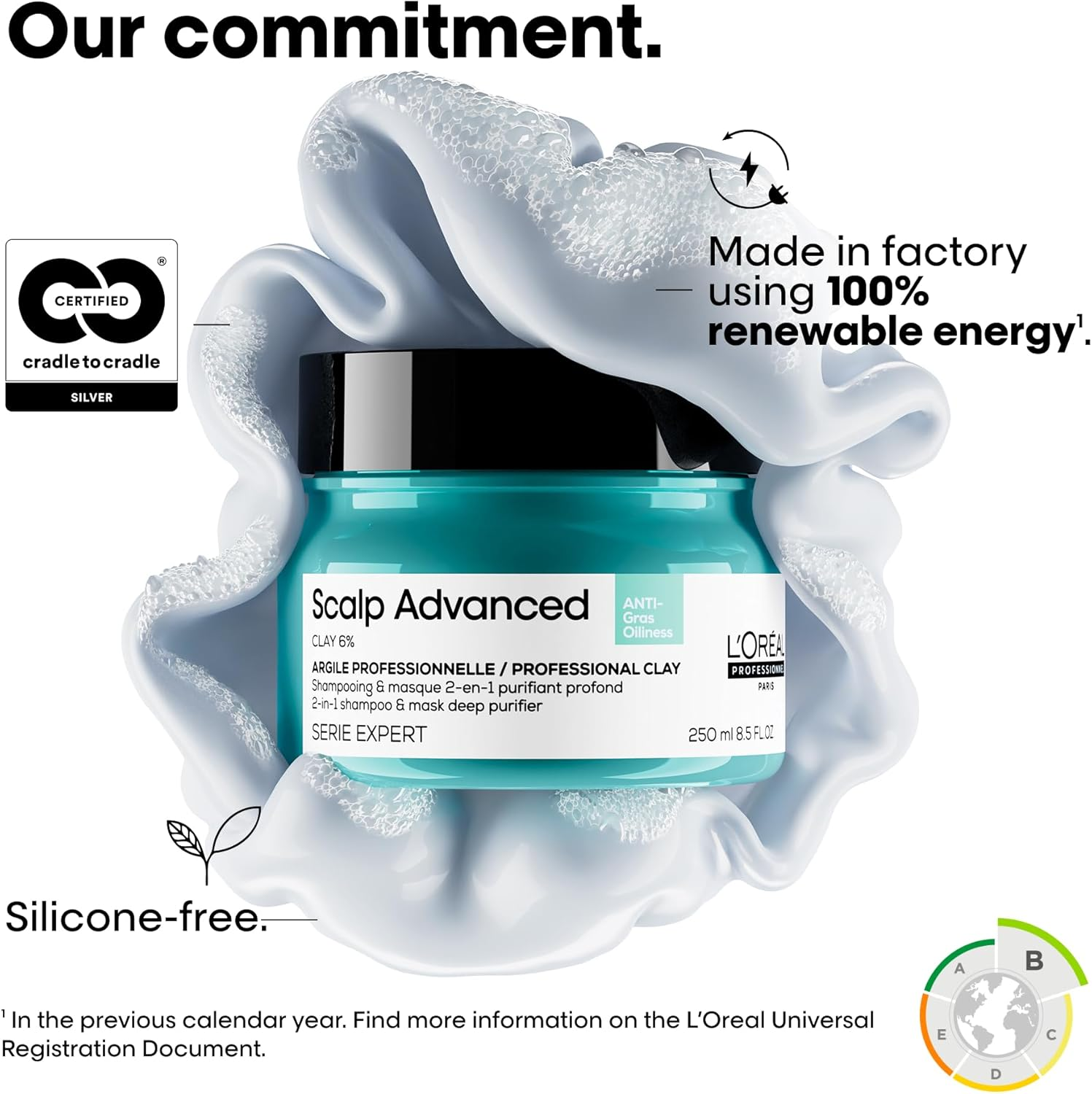 L&rsquo;Oreal Professionnel Serie Expert Scalp Advanced Anti-Oiliness 2-In-1 Clay 250 Ml image number 1