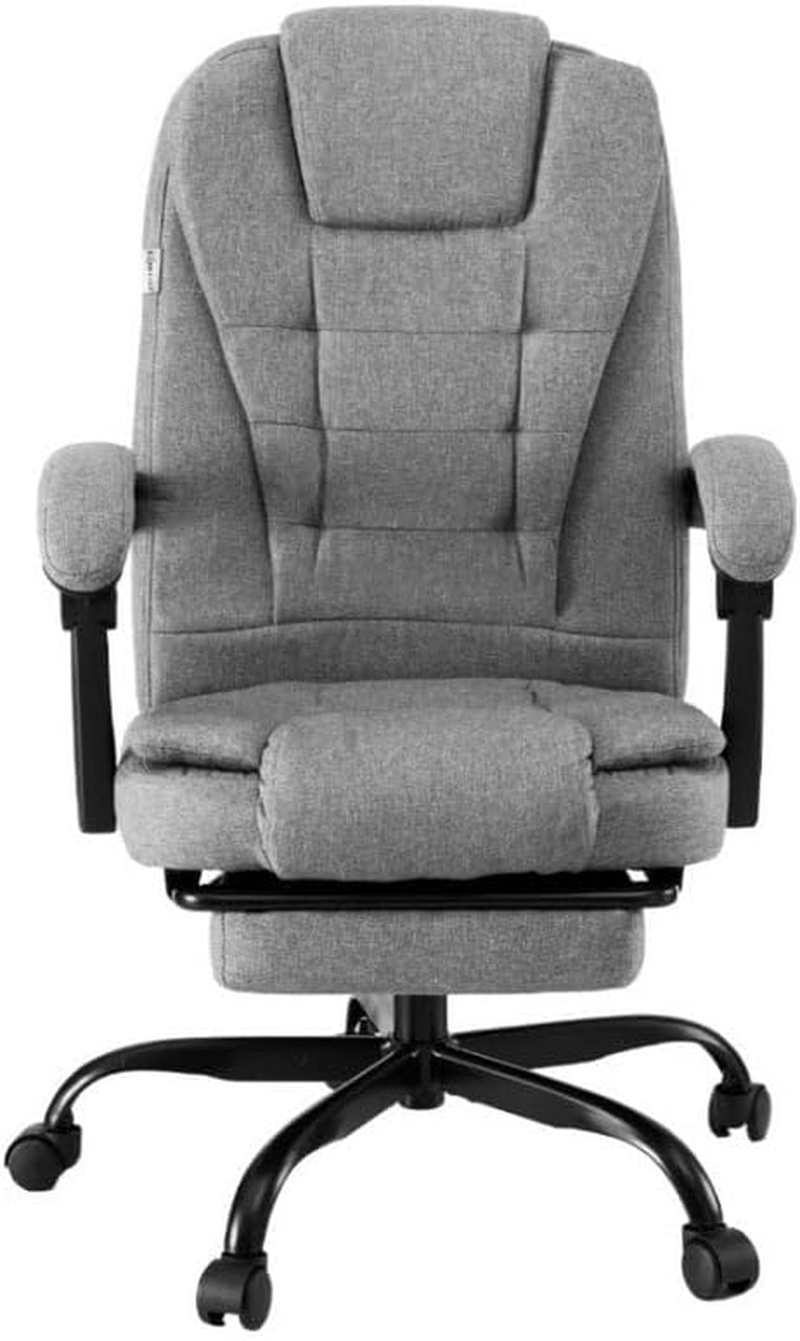 Artiss Office Chair Executive Fabric Seat Racing Computer Desk Chairs Footrest - Black image number 4