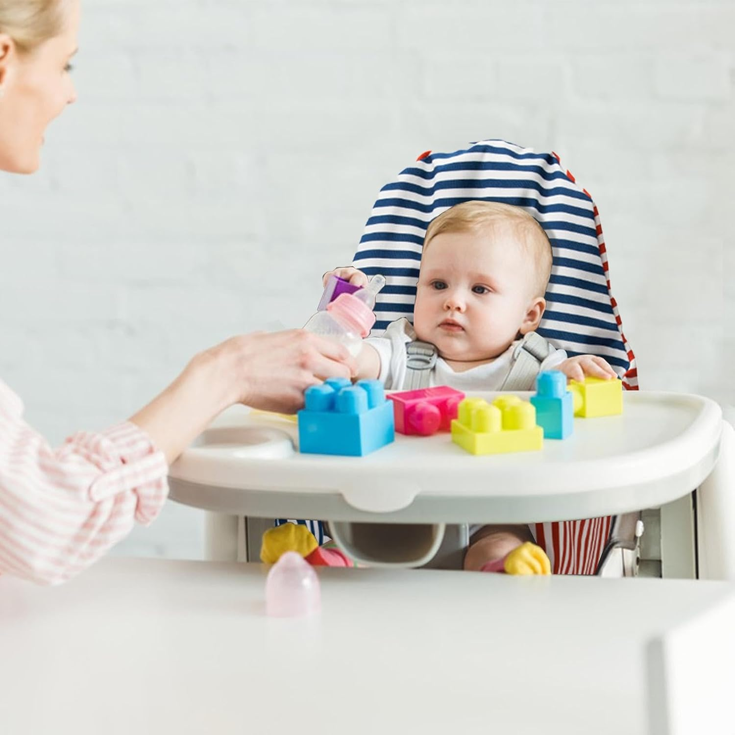 High Chair Insert | Washable High Chair Cushion, Liner, Reversible, Ergonomic, Crummi Color, 6-36 Months