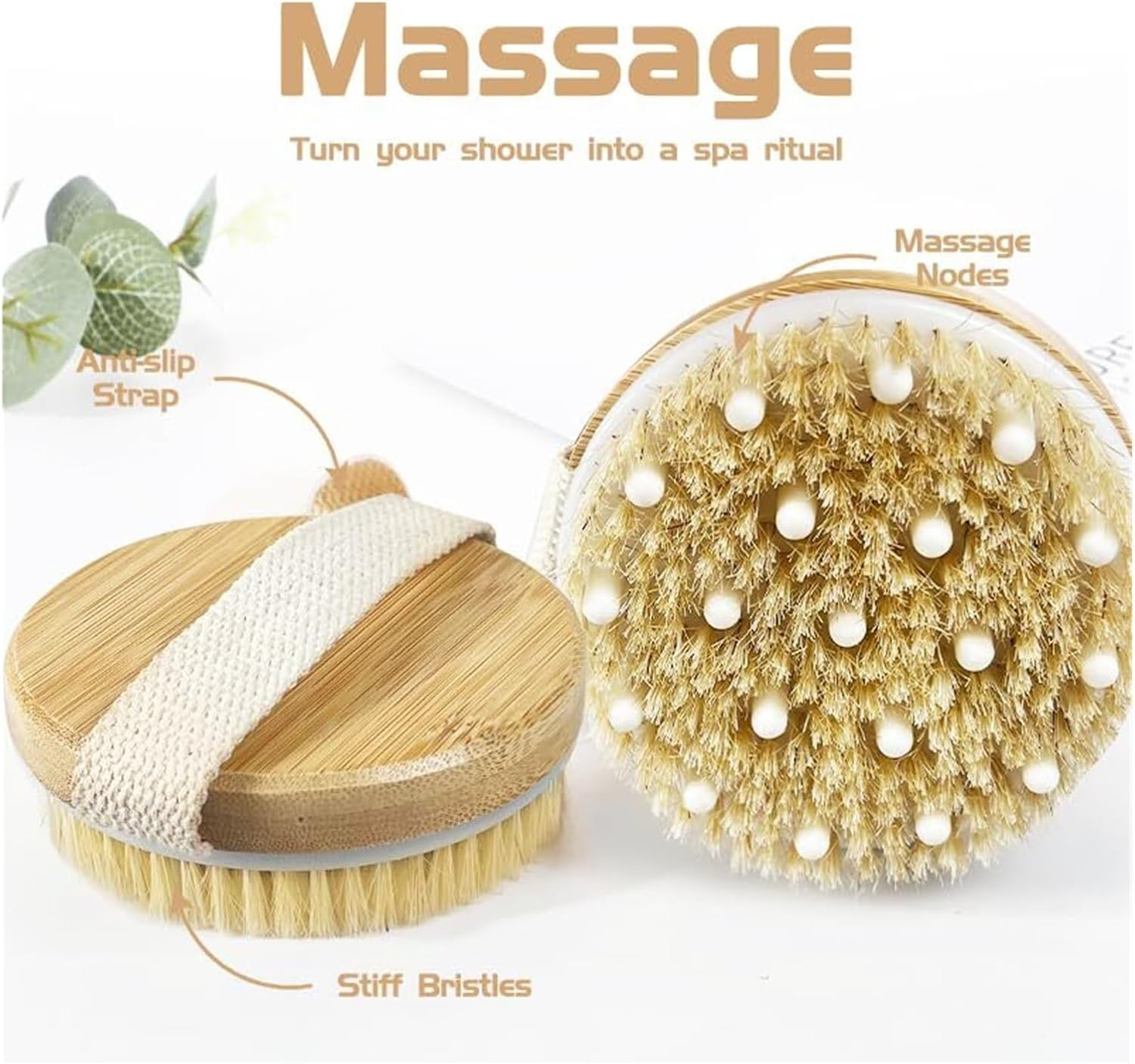 Dry Brushing Body Brush for Exfoliation, Lymphatic Drainage & Cellulite Treatment &ndash; Silicone Scrubber, Back Lotion Applicator, Shower Exfoliator, Pore Massage Tool, Anti-Cellulite, Perfect for Men & Women image number 4