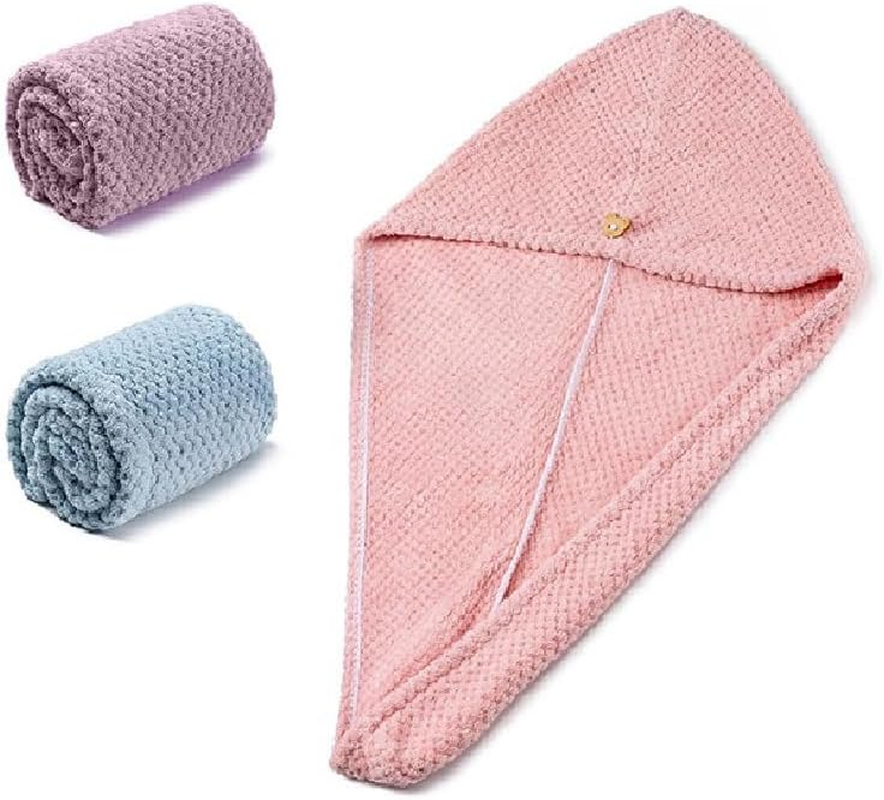 3 PCS Microfiber Hair Towel, Hair Wraps for Women Wet Hair, Fast Drying Hair Turban, anti Frizz Head Towels Wrap for Curly Hair (Multiple Colors, 25 * 65CM) image number 6