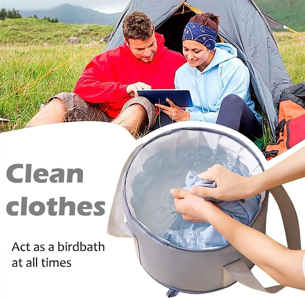 Portable Footbath Bag, Foldable Footbath, Portable Washbasin Bucket, Large-Capacity Tub, Pedicure Massage Washbasin, Outdoor Travel Footbath (Color: Blue) image number 4