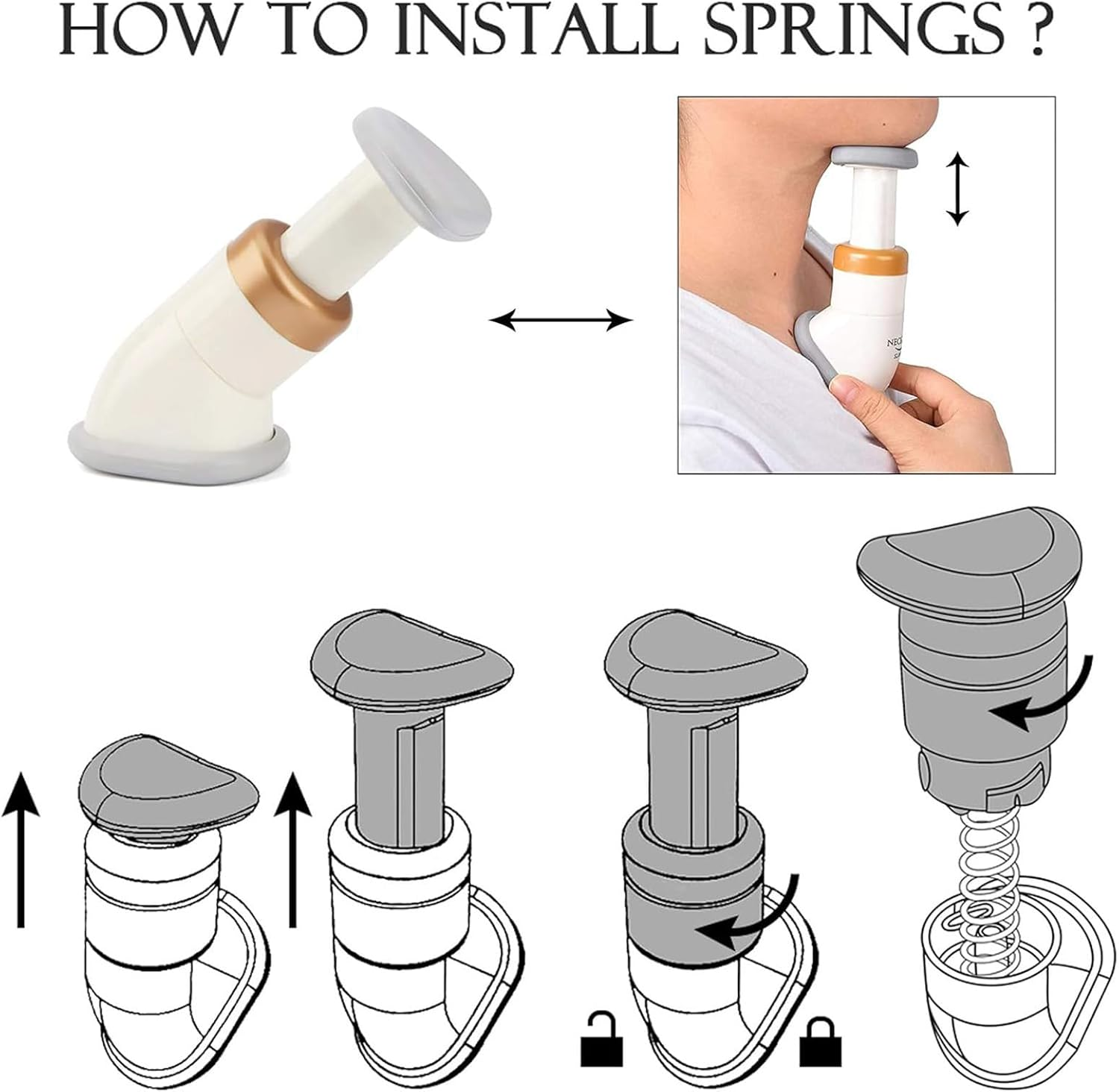 Neckline Slimmer | Chin Exerciser - Facial and Neck Massage for Men and Women, Face Lift Device, Neck Toner Device for Firming and Lifting image number 4