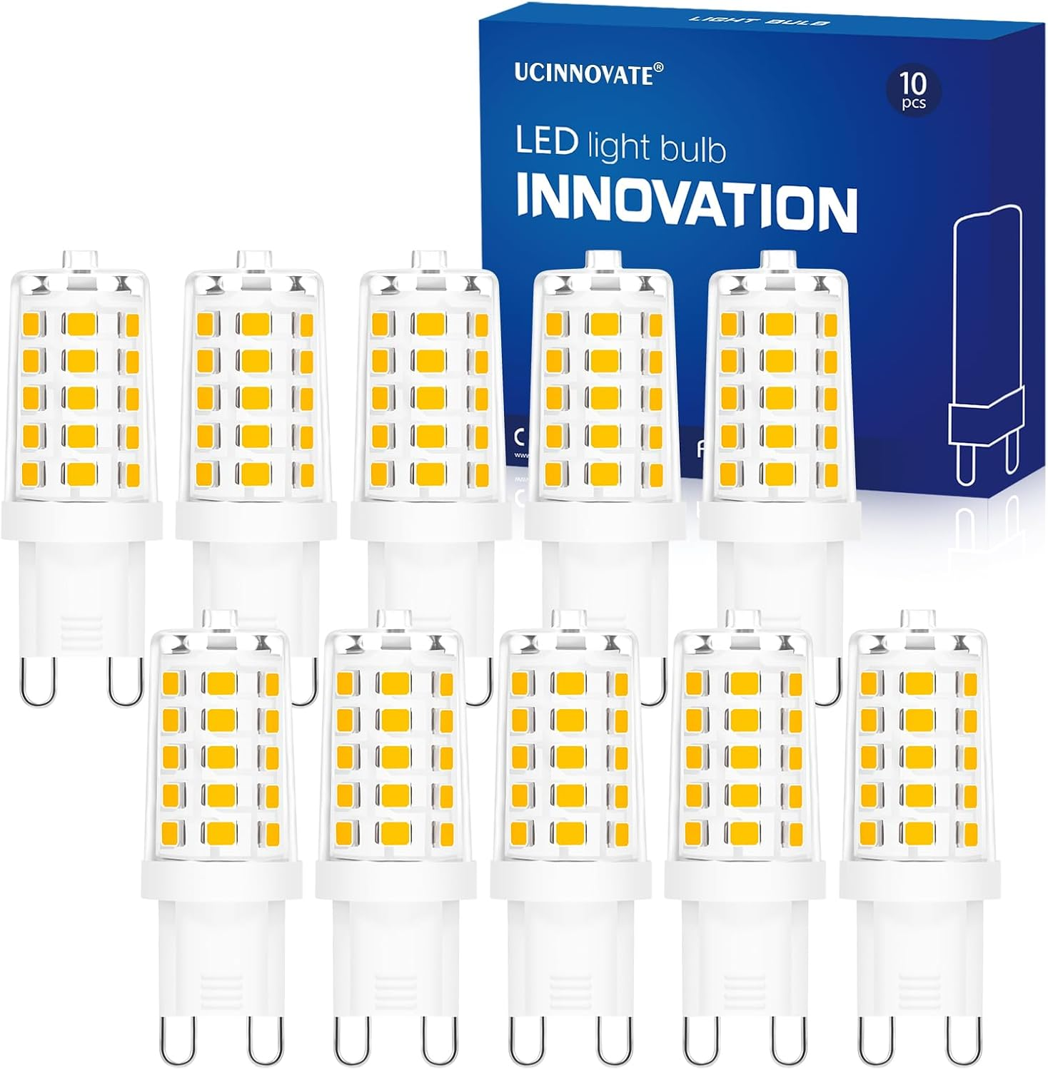 UCINNOVATE 10 X G9 LED Light Bulbs, Warm White 3000K, 3W Equivalent to 35W G9 Halogen Bulbs, Non-Dimmable 230V for Living Room Bedroom Ceiling Light Home Indoor Decoration image number 4