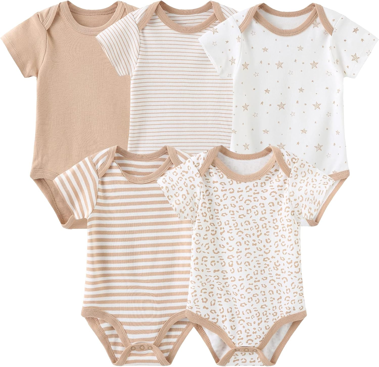 Ruliby Baby Boy Bodysuit and Pant Set Cotton Soft Newborn Clothes Outfits 0-3 Month image number 6