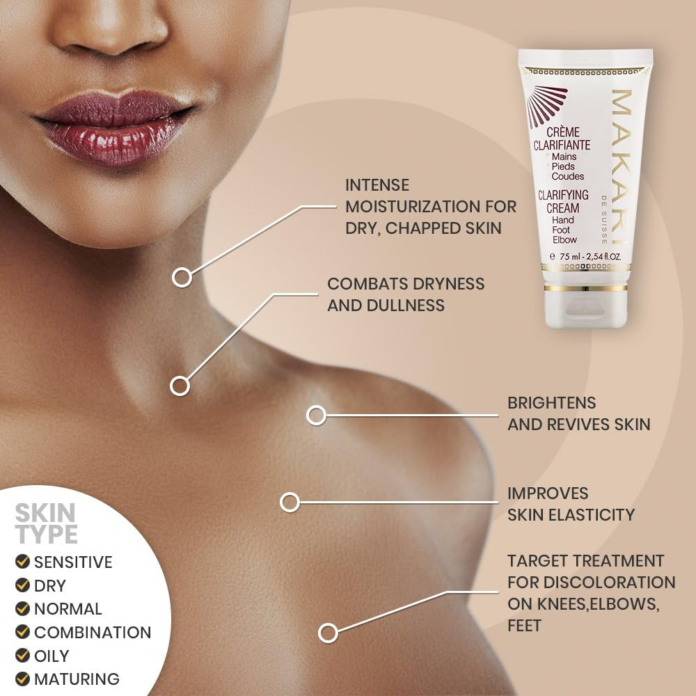 Makari Clarifying Cream for Hands, Feet, Elbows & Knees &ndash; Lightweight Hydrating & Moisturizing Lotion for Brightening, Blemish Fading & Even Skin Tone | Soothing Antioxidant Formula, All Skin Types &ndash; 2.54 Fl. Oz image number 3