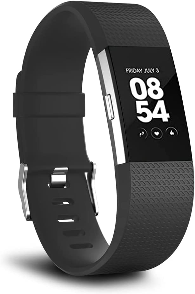 Watch Band Strap for Fitbit Charge 2, Classic Soft TPU Silicone Adjustable Replacement Bands Fitness Sport Bracelet Strap for Fitbit Charge2 image number 3