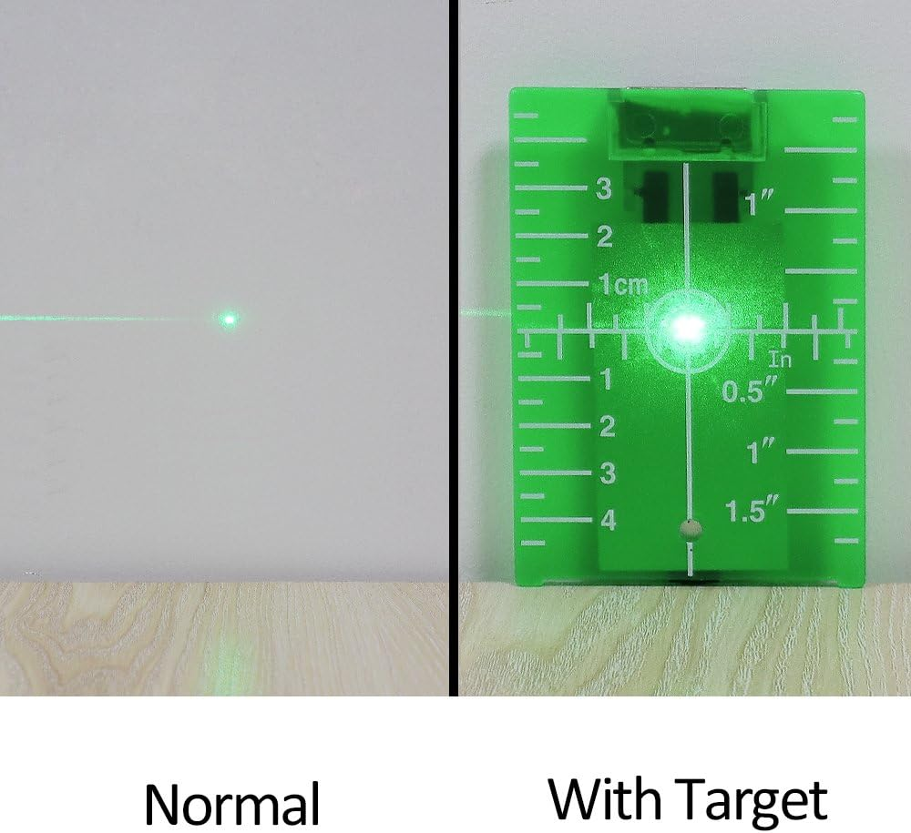 Huepar Tp01G-Magnetic Floor Laser Target Plate Card with Stand for Green Beam Applications Enhancing the Visibility of Green Laser Lines or Points 1.3 Times image number 6