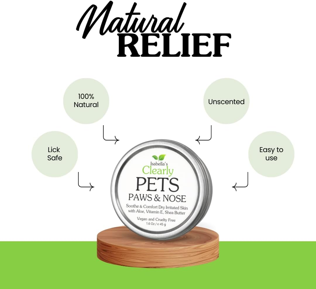 PAWS & NOSE Soothing Balm for Dogs, Cats, Horses | Moisturize & Protect Dry Irritated Itchy Paws, Cracked Snouts, Hooves | Natural Lick Safe Moisturizer with Coconut, Aloe, Shea Butter | USA image number 1