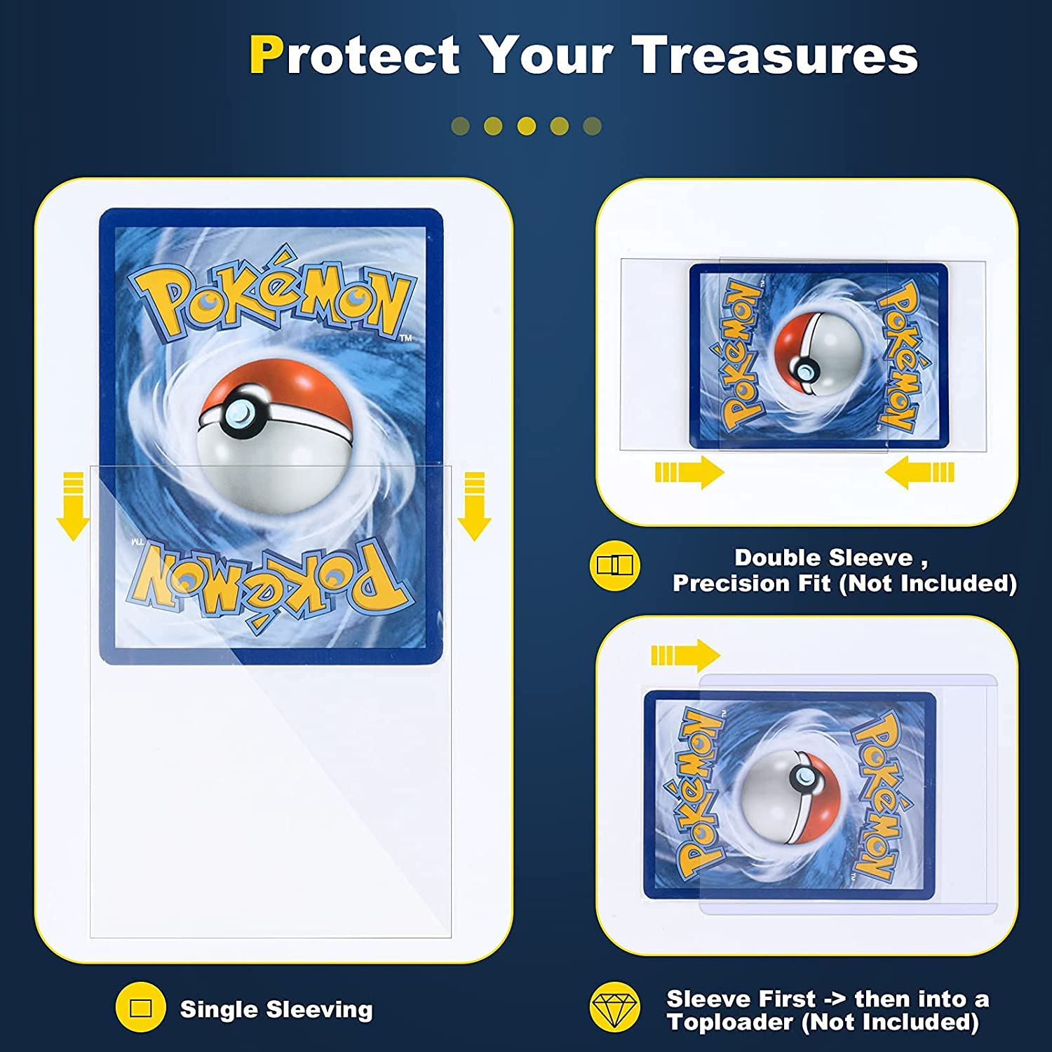 Penny Card Sleeves; 500 Count Pack Game and Trading Card Sleeves; Pokemon Card Sleeves - Also Fits Dragon Ball Super and Magic the Gathering MTG Cards image number 3