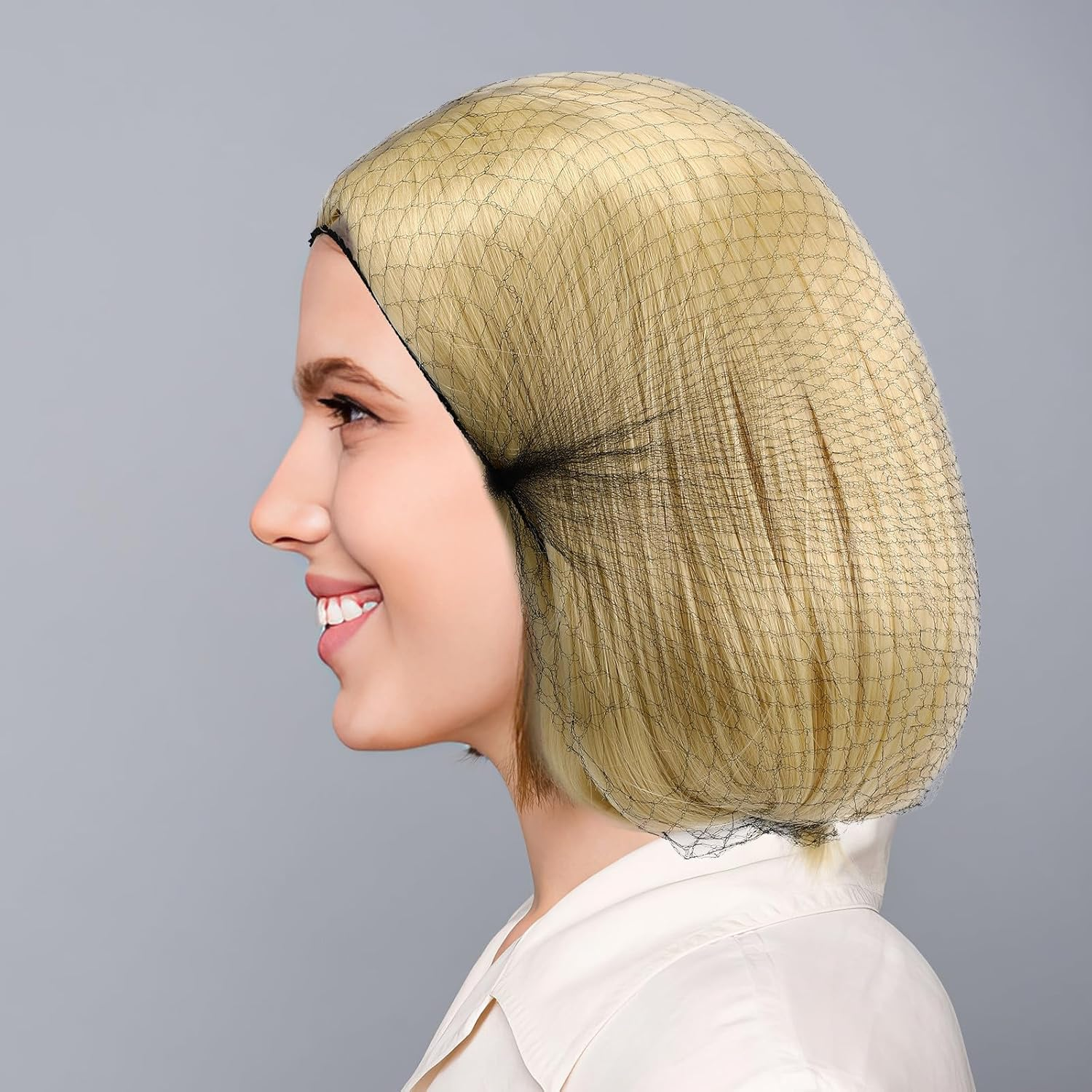 MOTHNUR Elastic Black Hair Nets 100 Pieces Breathable Cotton Mesh for Food Industry Workers and Medical Professionals Comfortable Fit