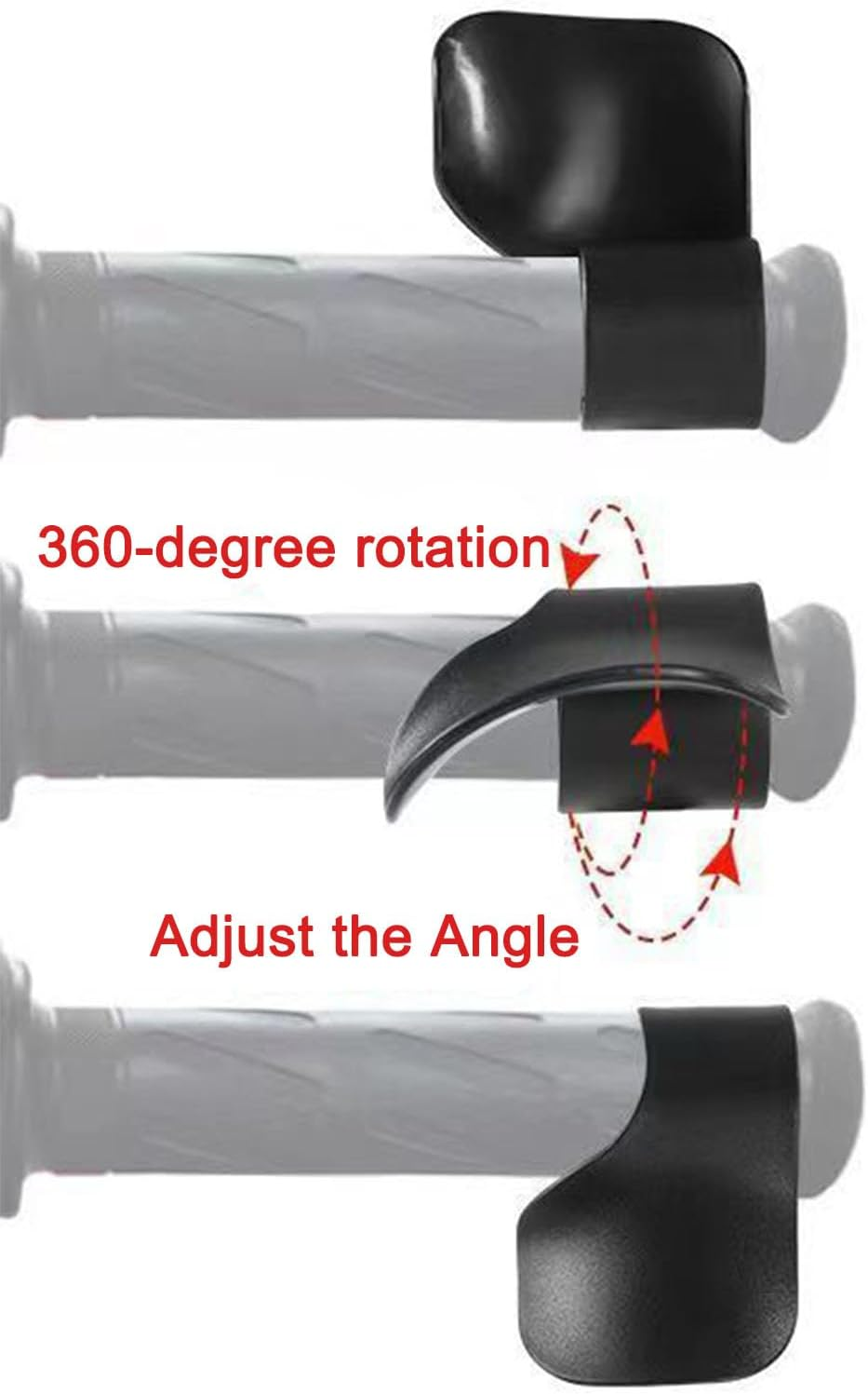 2 PCS Black Throttle Mounted Motorcycle Cruise Assist Handles Universal Handlebar Oil Control Rocker Brackets for Most Motorcycles & Scooters. image number 4