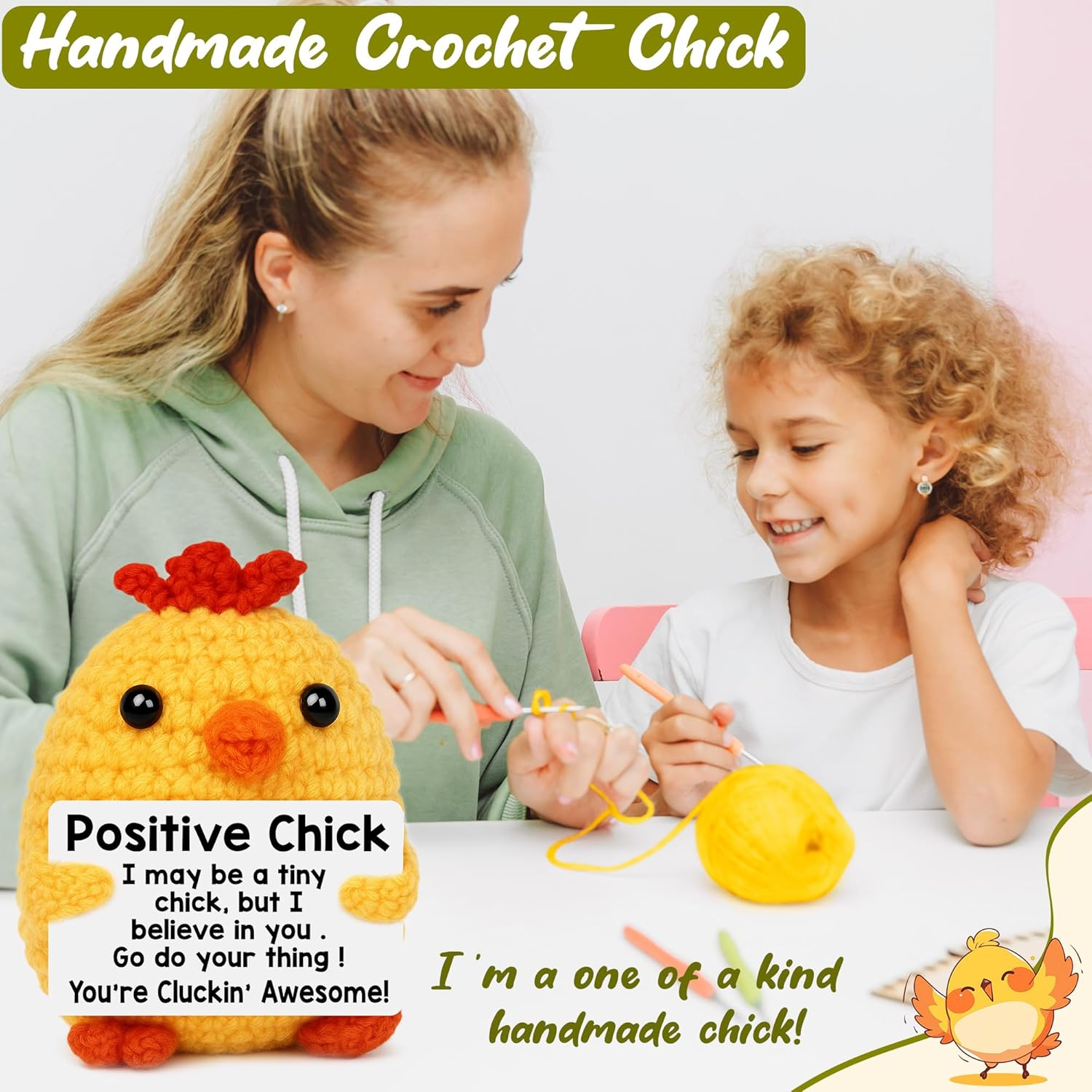 Mini Chicken Birthday Gifts for Women, Kindergarten Graduation Gifts for Her Him College Teen Daughter Friend Sister, Positive Crochet Animals Emotional Cheer up Support Handmade Chick Potato Pickle image number 6