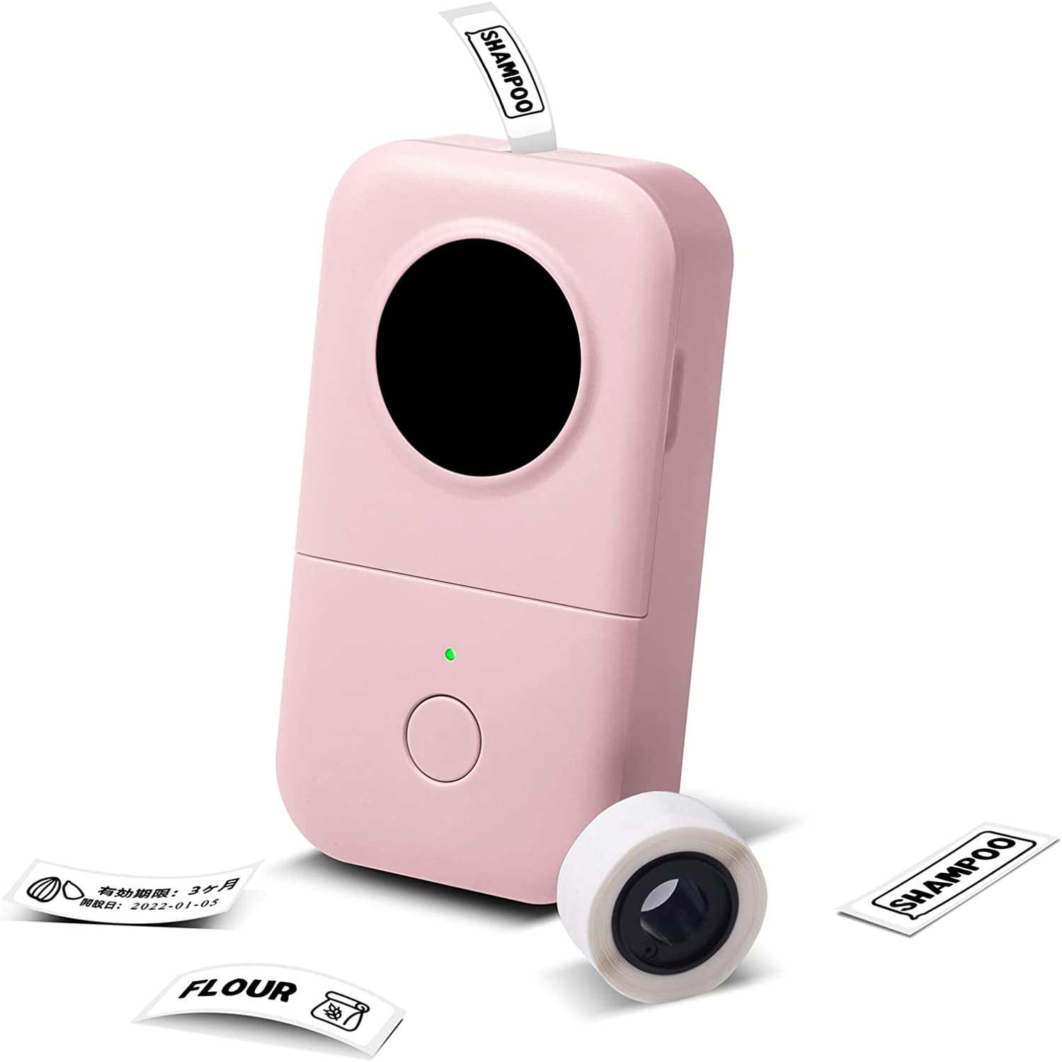 Label Printer-Phomemo D30 Portable Thermal Label Maker Bluetooth Labelling Machine Sticker Printer for Home Kitchen School Office Store, Pink