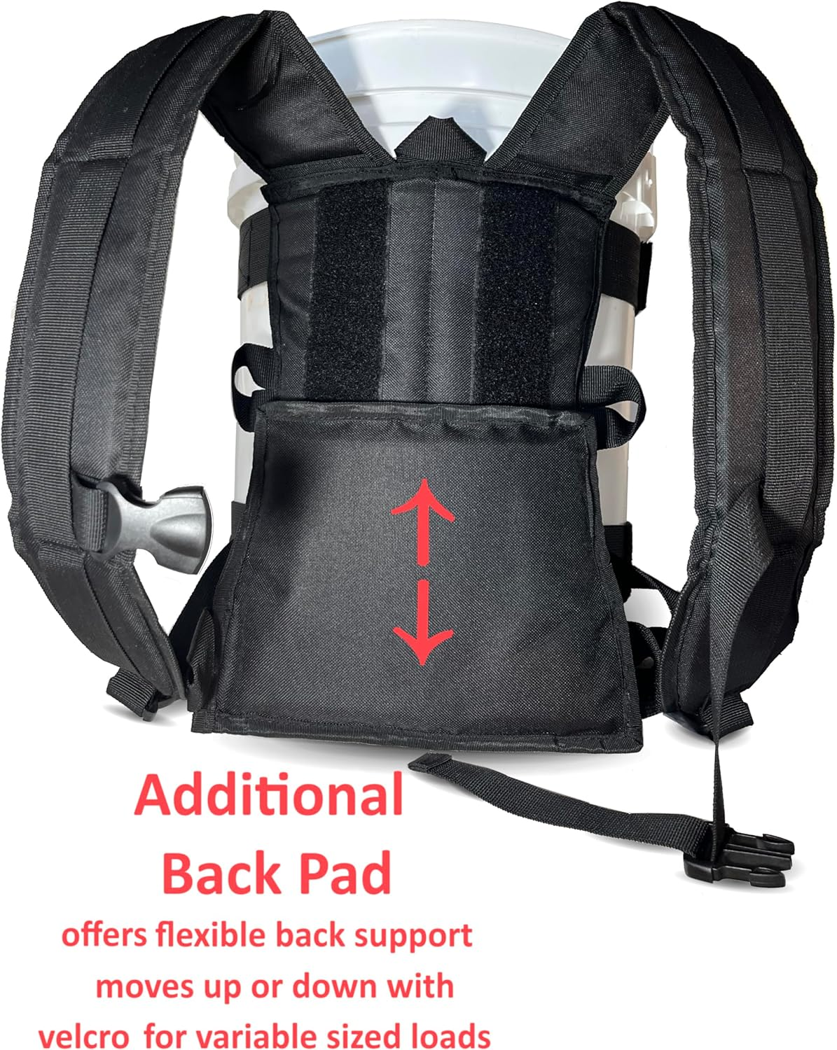Strap Pack Backpack for 5 Gallon Buckets for Fishing, Picking Apples and Sports image number 3