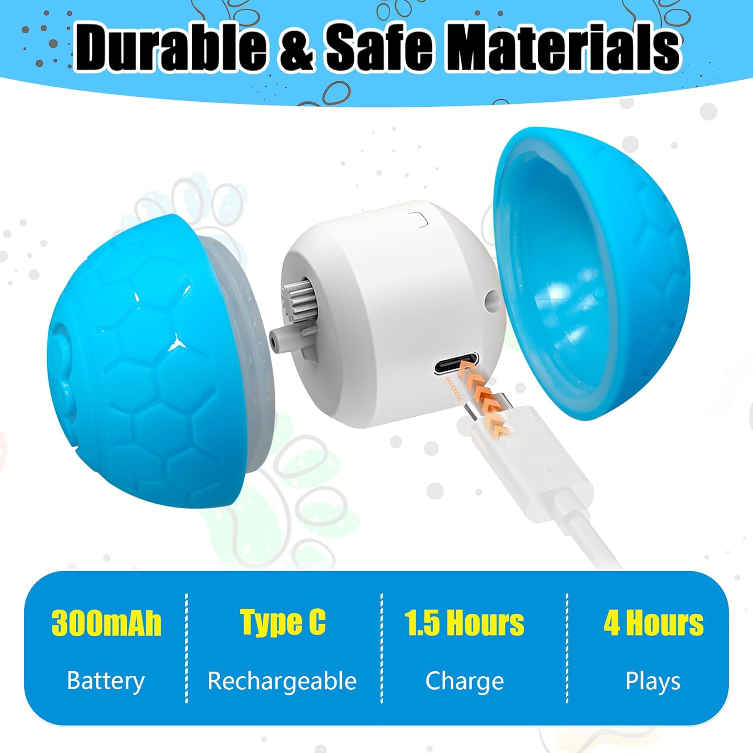 Interactive Dog Toy Ball,Automatic Moving Dog Toy Ball, Vibrating Ball for Dogs for Small, Medium, Large Dogs