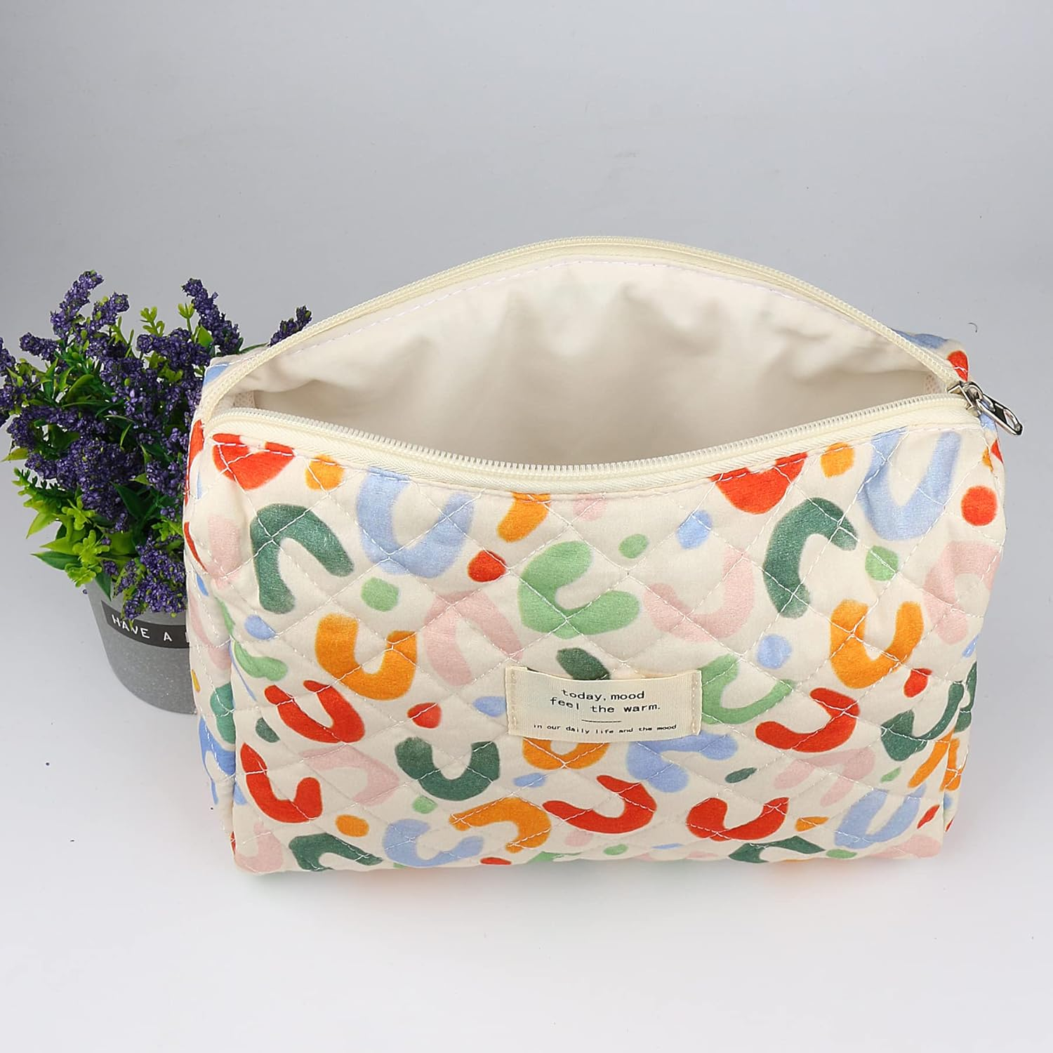 PINKCONA Cosmetic Bags for Women, Cute Floral Makeup Bag, Organizer Storage Make up Bag, Travel Toiletry Bags, Girls Pencil Case Bags, Handbags Purses Pouch, 07 - Uu/Mid, Floral - 03 - Uu/Big image number 3