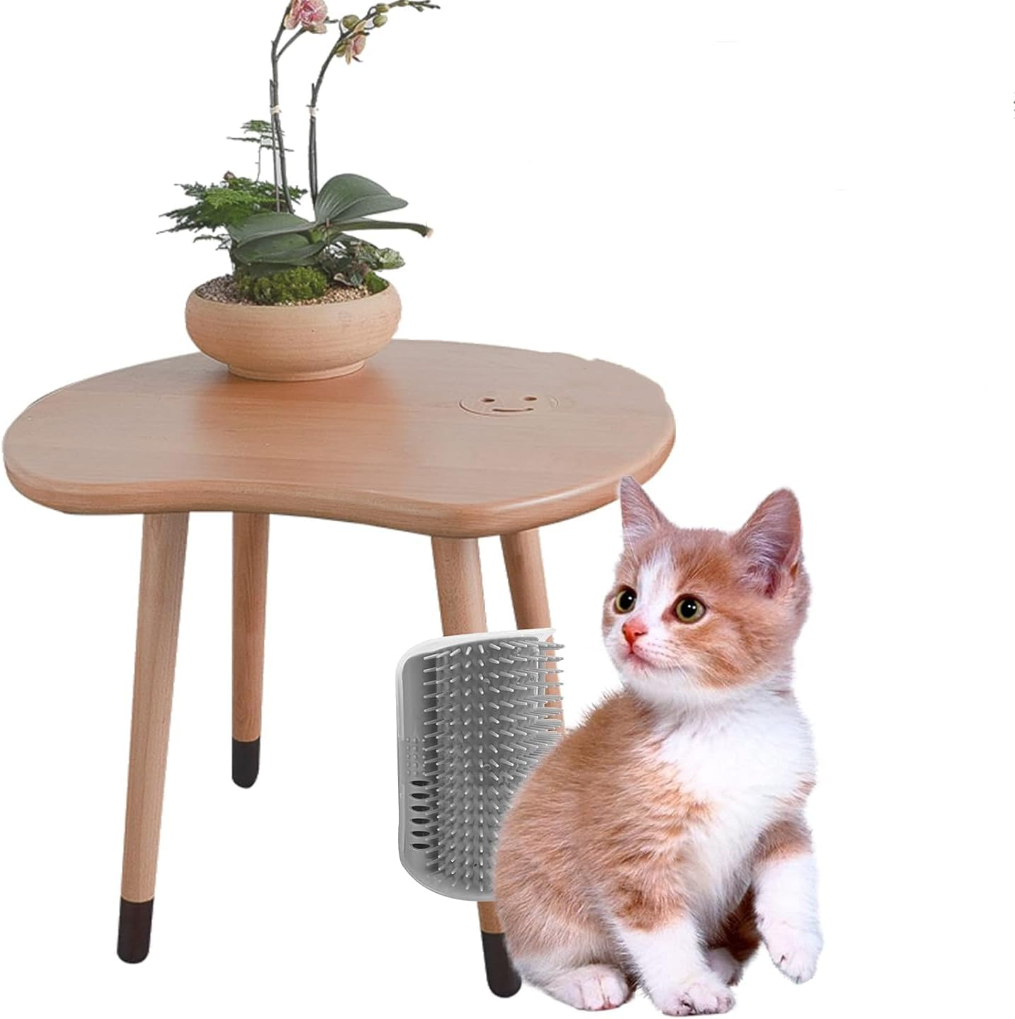 Lijuanwang Cat Brush, 2 Pieces Cat Brush Wall Corner, Cat Brush Cat Self Groomer, Wall Corner Massage Comb, Massage Brush with Packs Screws for Itching Massage (Grey) image number 6