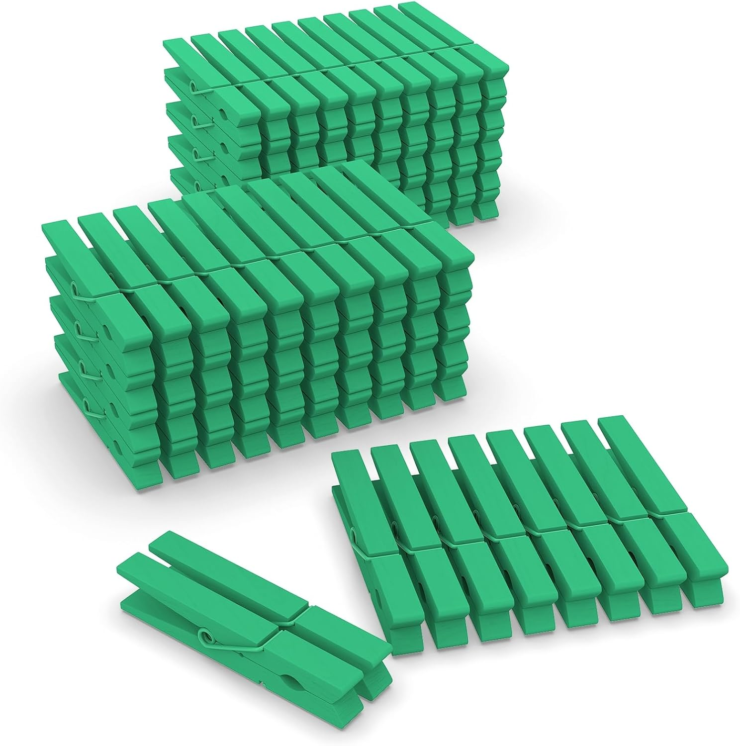 100 Pack Clothes Pins Wooden, 2.9 Inch Colored Clothespins Wood, Close Pins for Crafts Decorations Classroom Hanging Pictures, Wood Clips for Clothes Outdoors, Blue