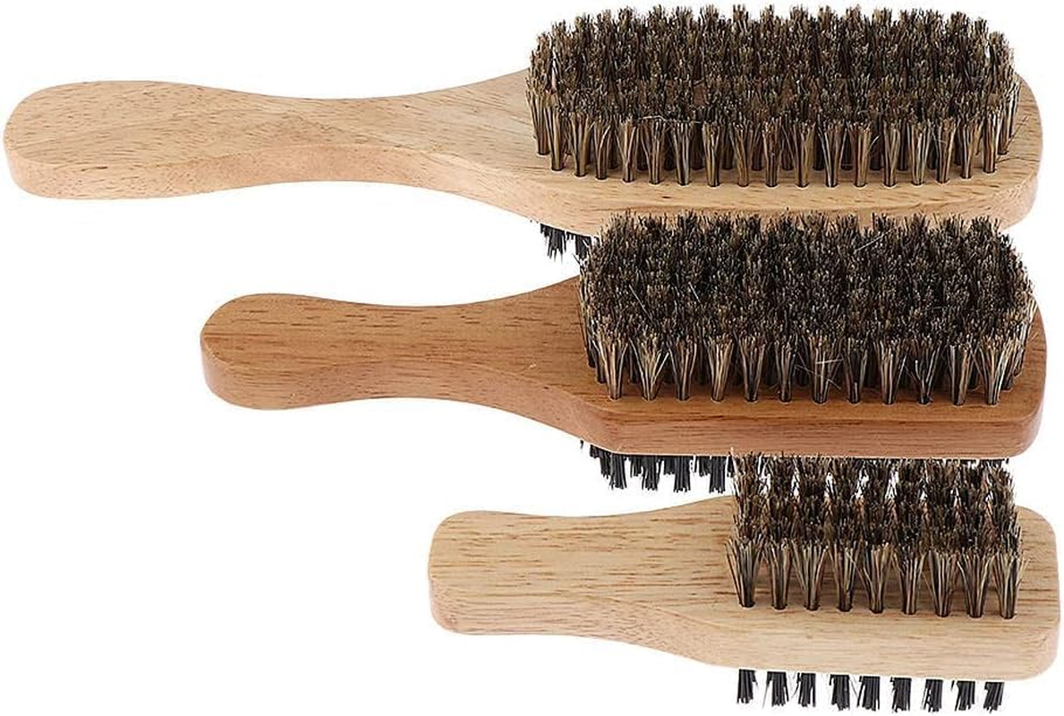Mens Boar Bristle Hair Brush - Natural Wooden Wave Brush for Male - Styling Beard Hairbrush for Fine,Thin,Short,Long,Thick,Curly,Wavy Hair and More - as Described, A image number 4