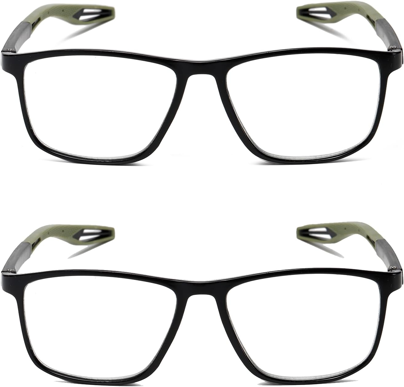 2 Pairs Mens Sports Style Reading Glasses Comfortable Flexible Blue Light Blocking Glasses image number 4